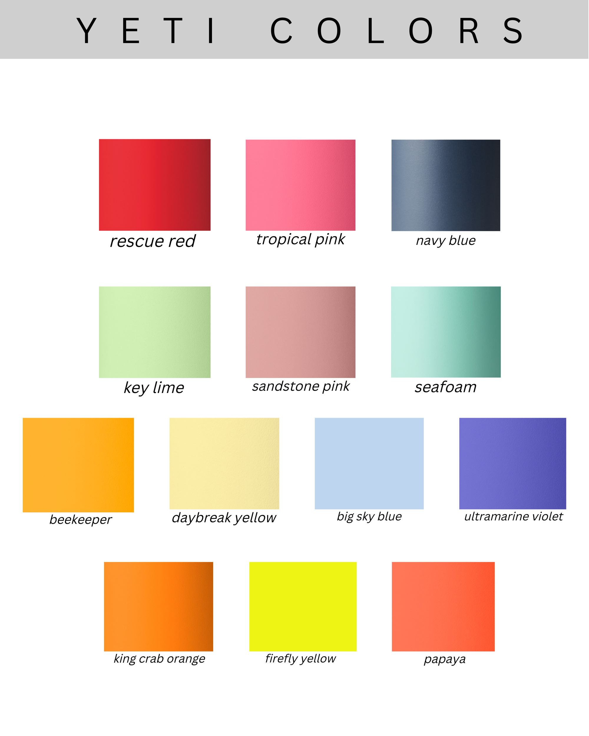 a color chart with different shades of paint