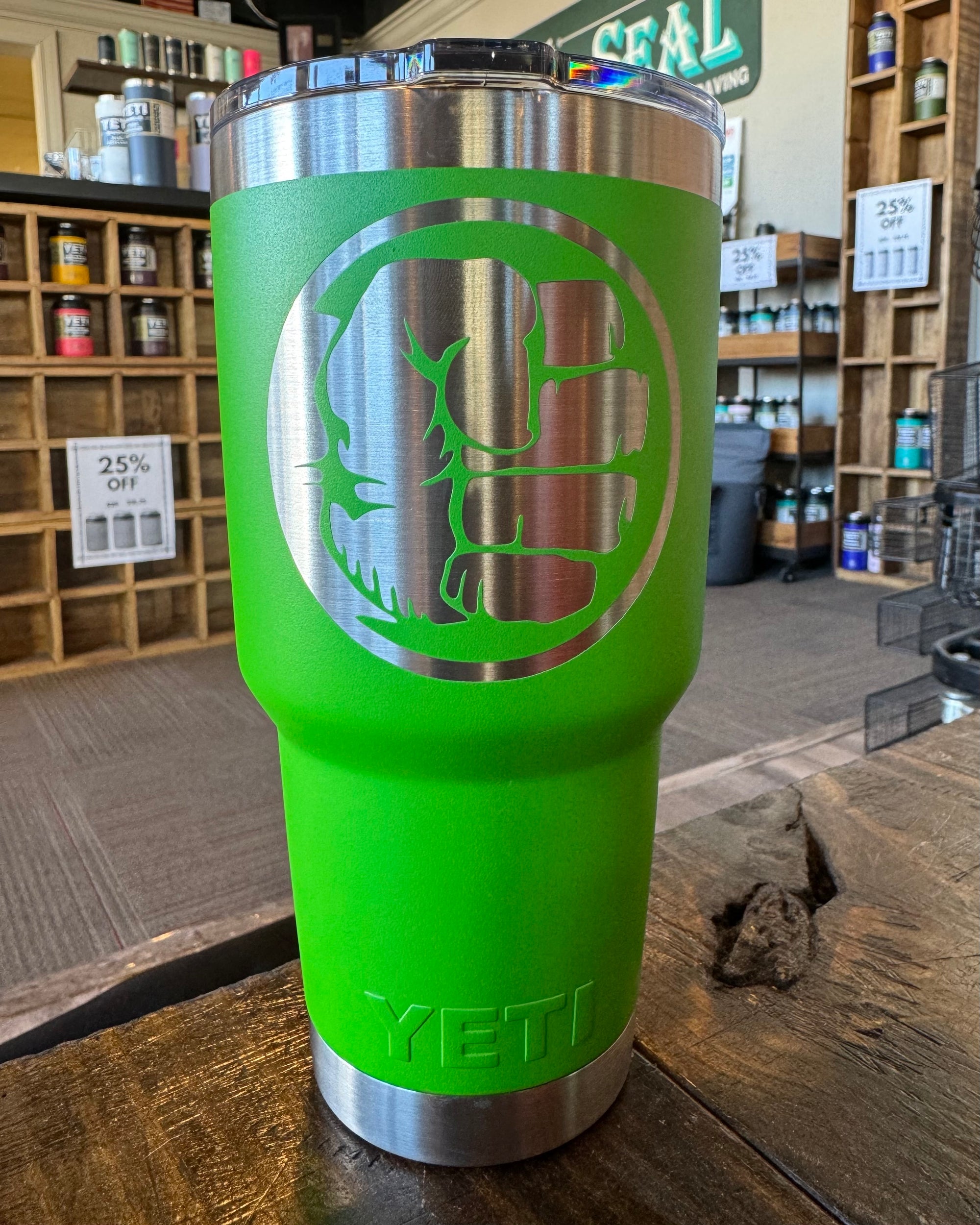 Laser Engraved Authentic Yeti Rambler - Hulk Fist