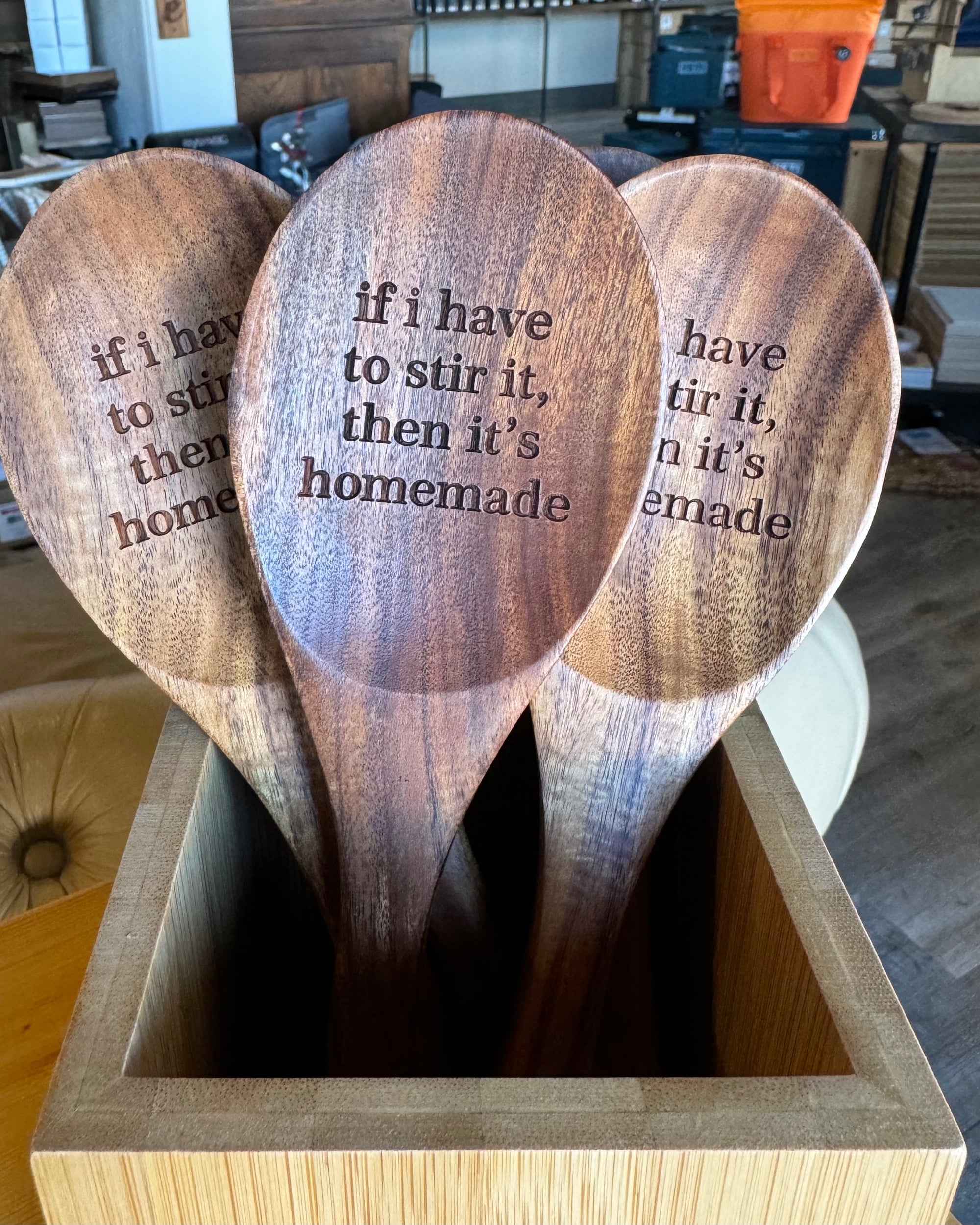 Teak Wood Mixing Spoon - Durable Handmade Wooden Kitchen Stirrer Tool