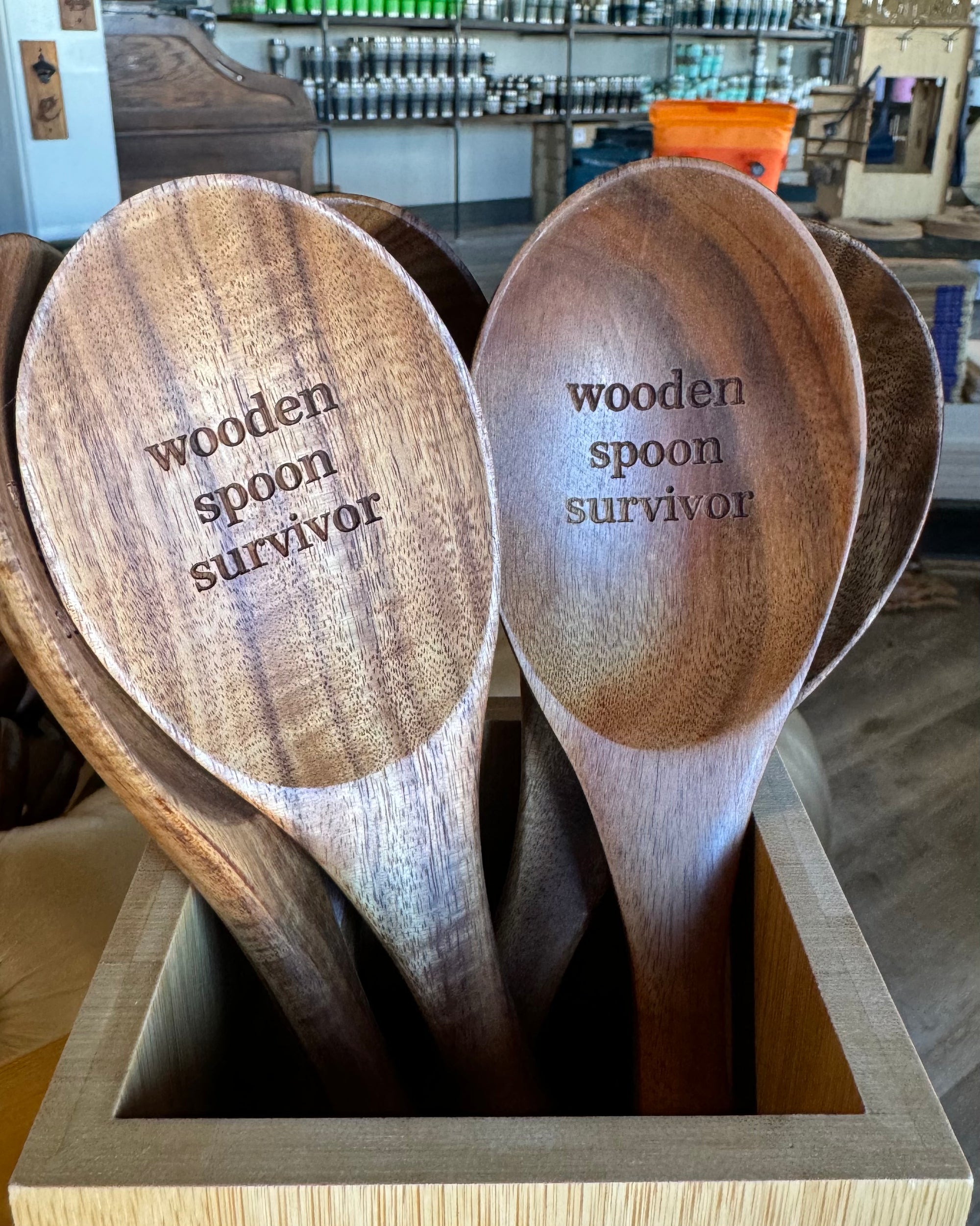 Teak Wood Mixing Spoon - Durable Wooden Kitchen Utensil Tool | Funny Gift