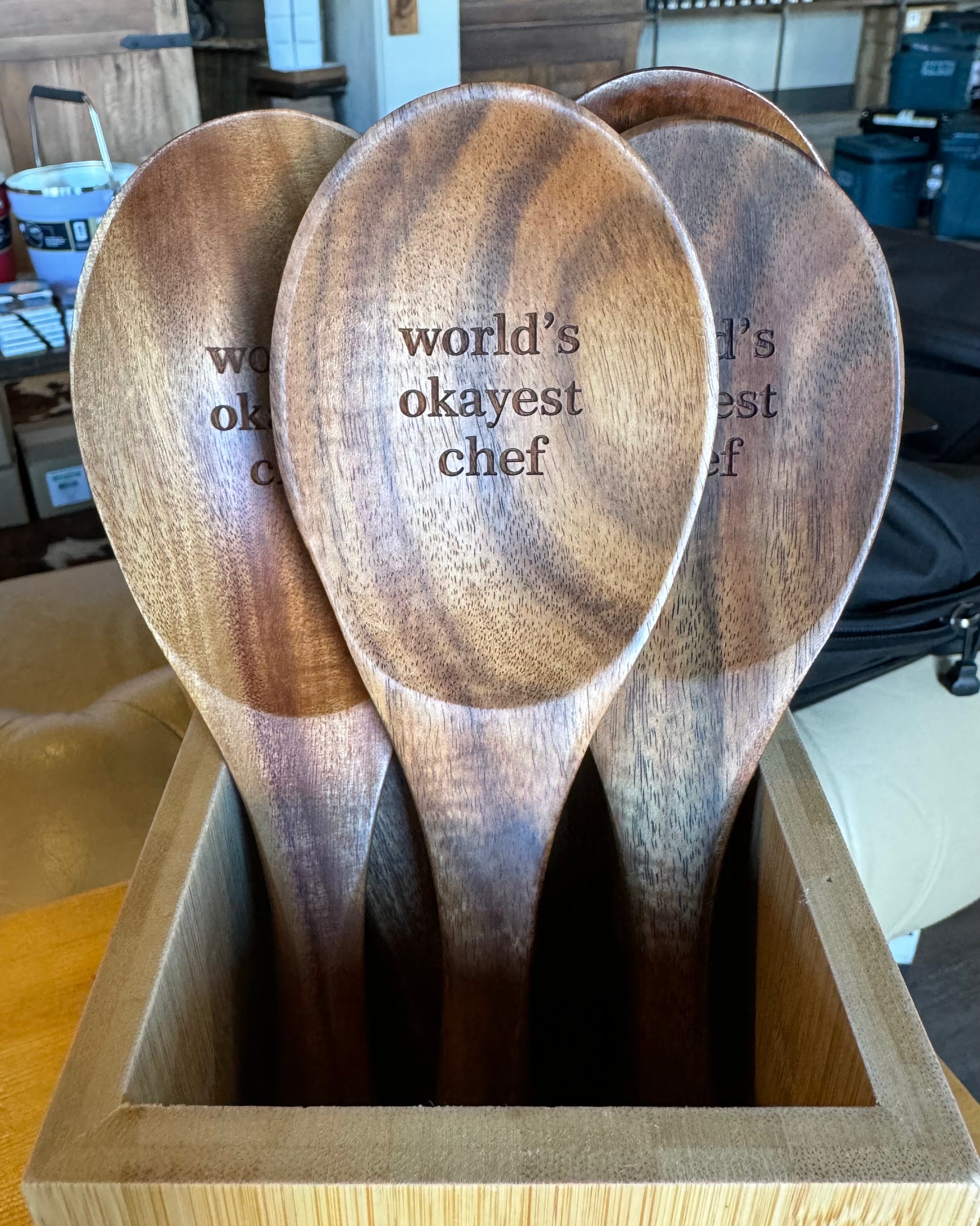 Teak Wood Mixing Spoon - Durable 10 Inch Wooden Kitchen Utensil | Eco Friendly Tool