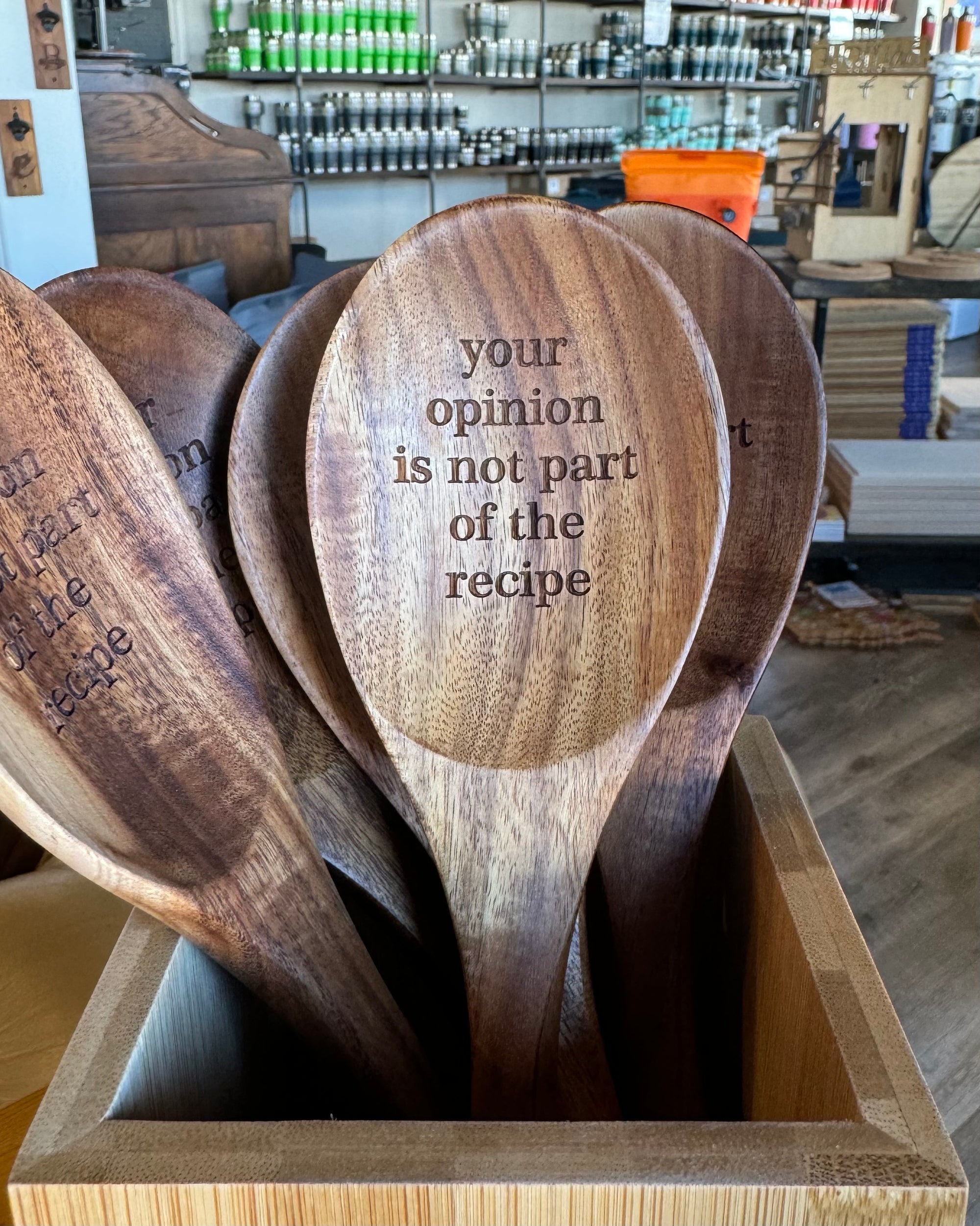 Teak Wood Mixing Spoon - Your Opinion is Not Part of the Recipe