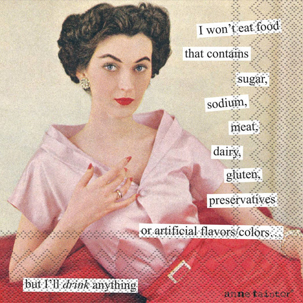 Anne Taintor Cocktail-Servietten – 20 Stück, 12,7x12,7 Cm, Witziger Spruch