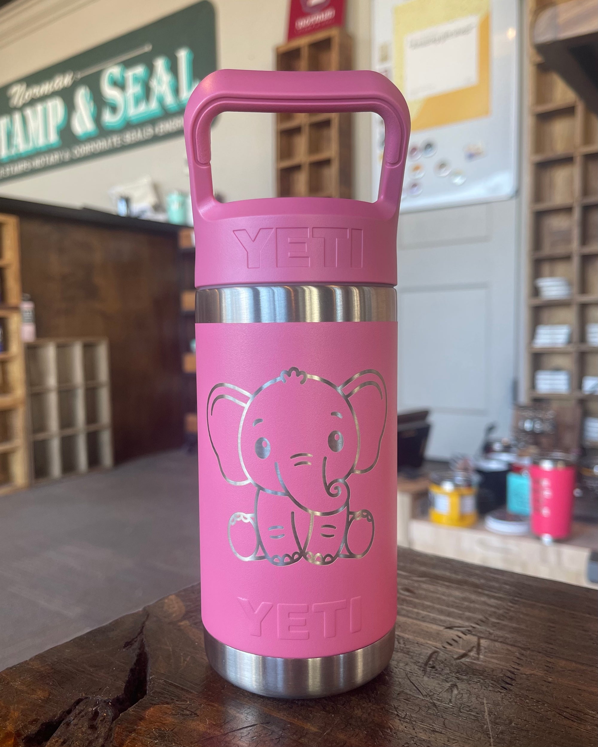 Yeti Kids Bottle - 12oz Insulated Stainless Steel Elephant Design with Leak Resistant Cap
