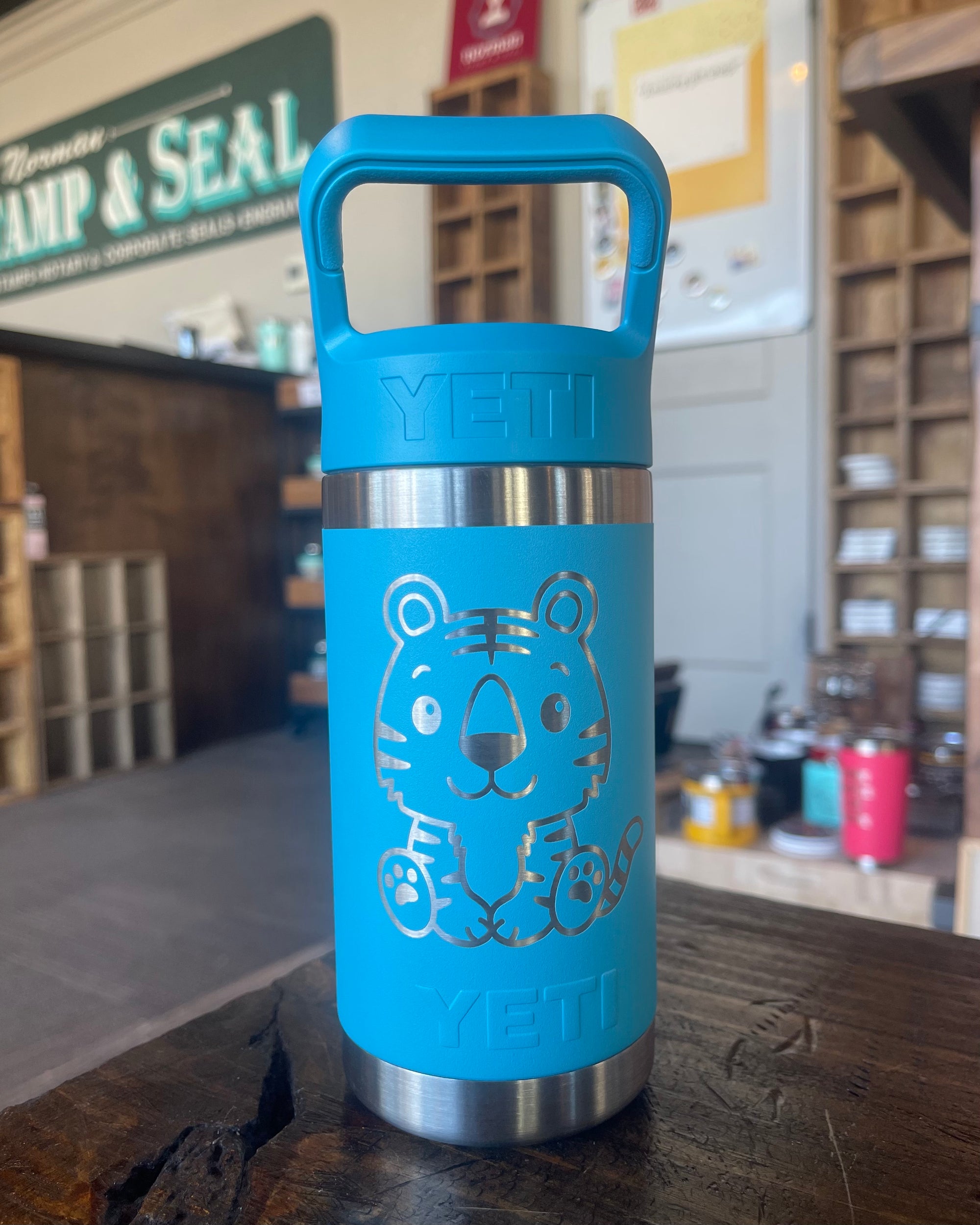 Yeti Kids Bottle - Laser Engraved 12oz Stainless Steel Insulated Water Bottle