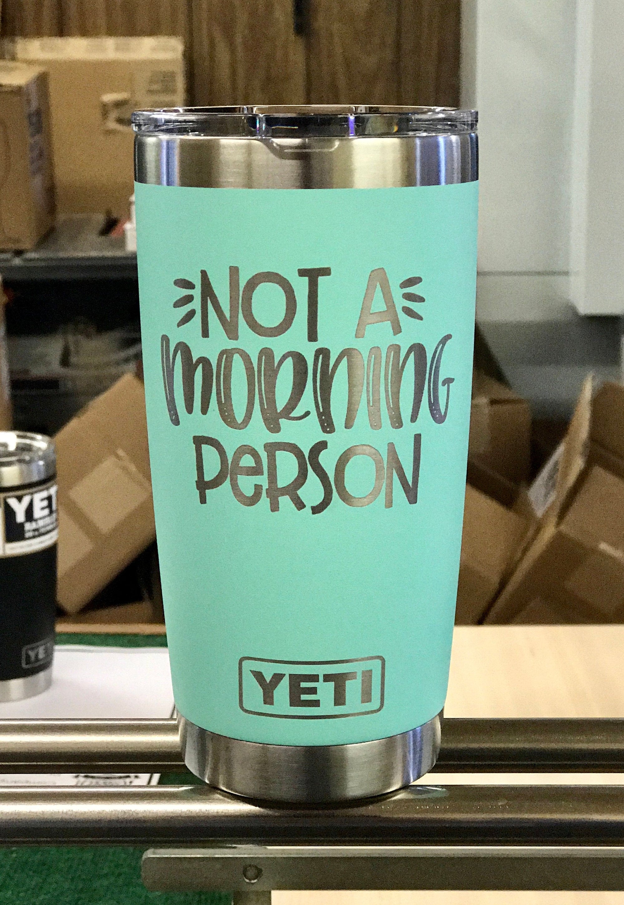Laser Engraved Authentic YETI Rambler - NOT a MORNING PERSON - ImpressMeGifts