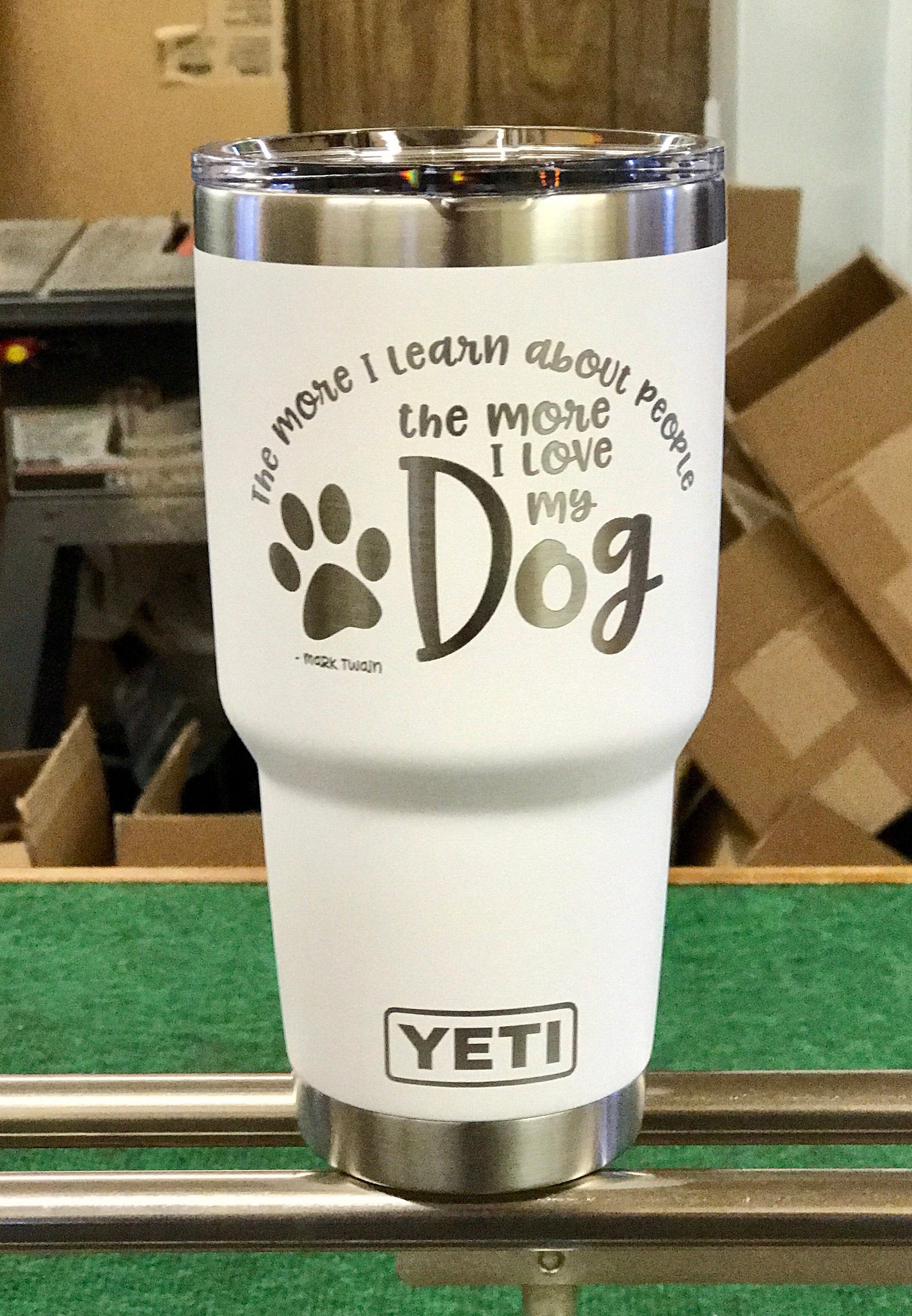 Laser Engraved Authentic YETI Rambler - LOVE MY DOG - ImpressMeGifts