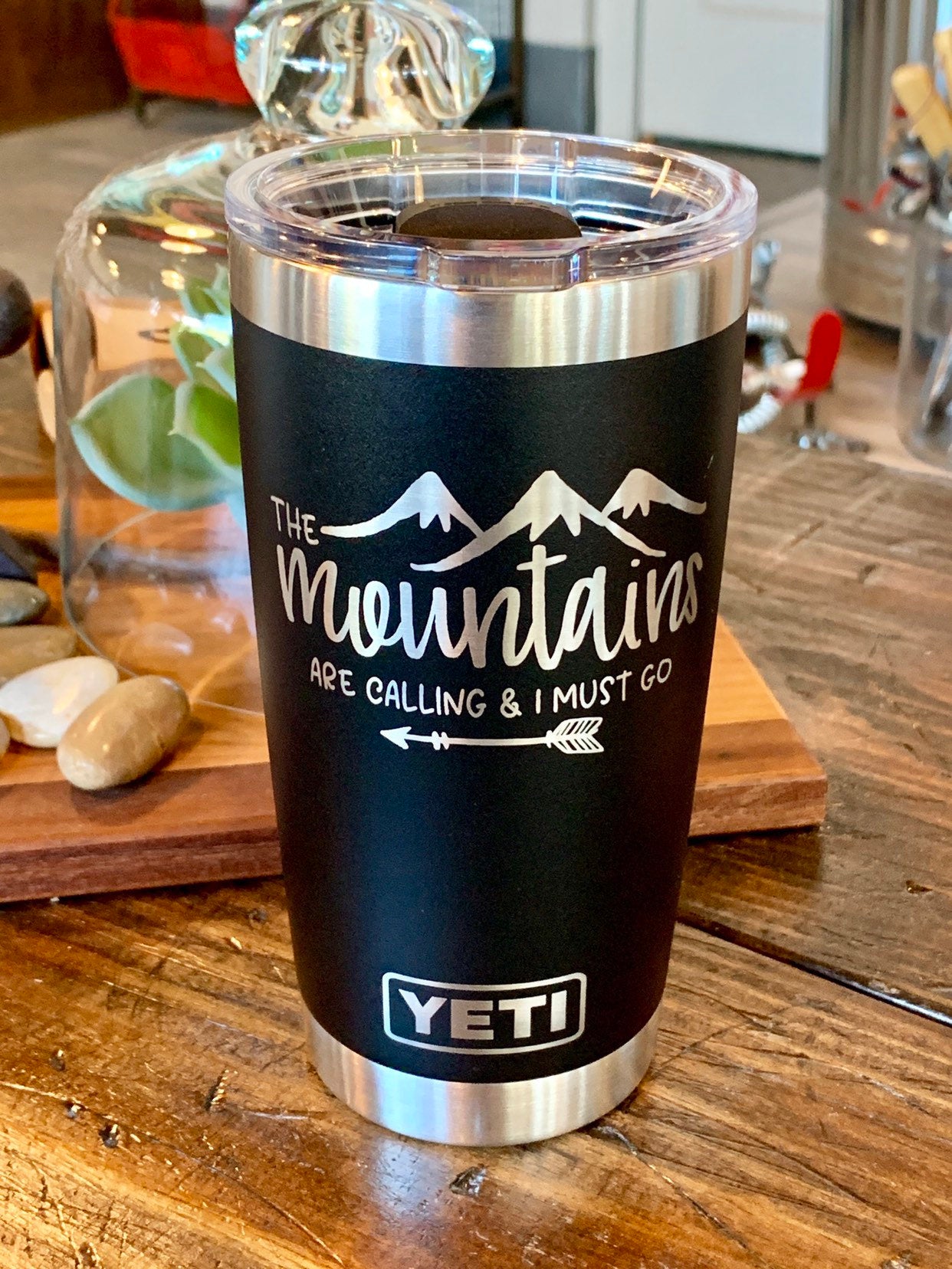 Laser Engraved Authentic YETI Rambler - MOUNTAINS ARE CALLING - ImpressMeGifts