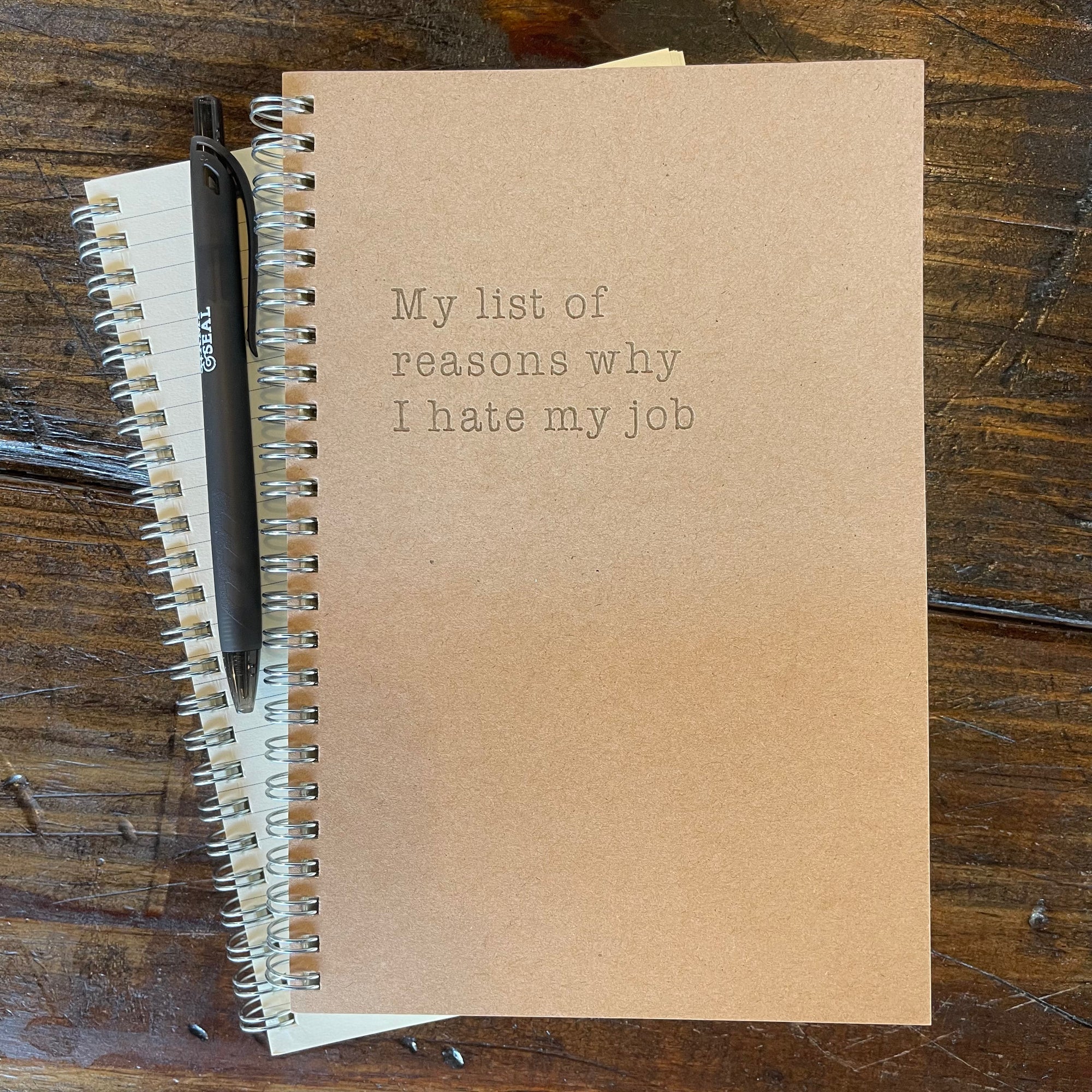 Spiral Notebook - Lined Kraft Paper Journal with Thick Ink Free Pages 5.5x8.3