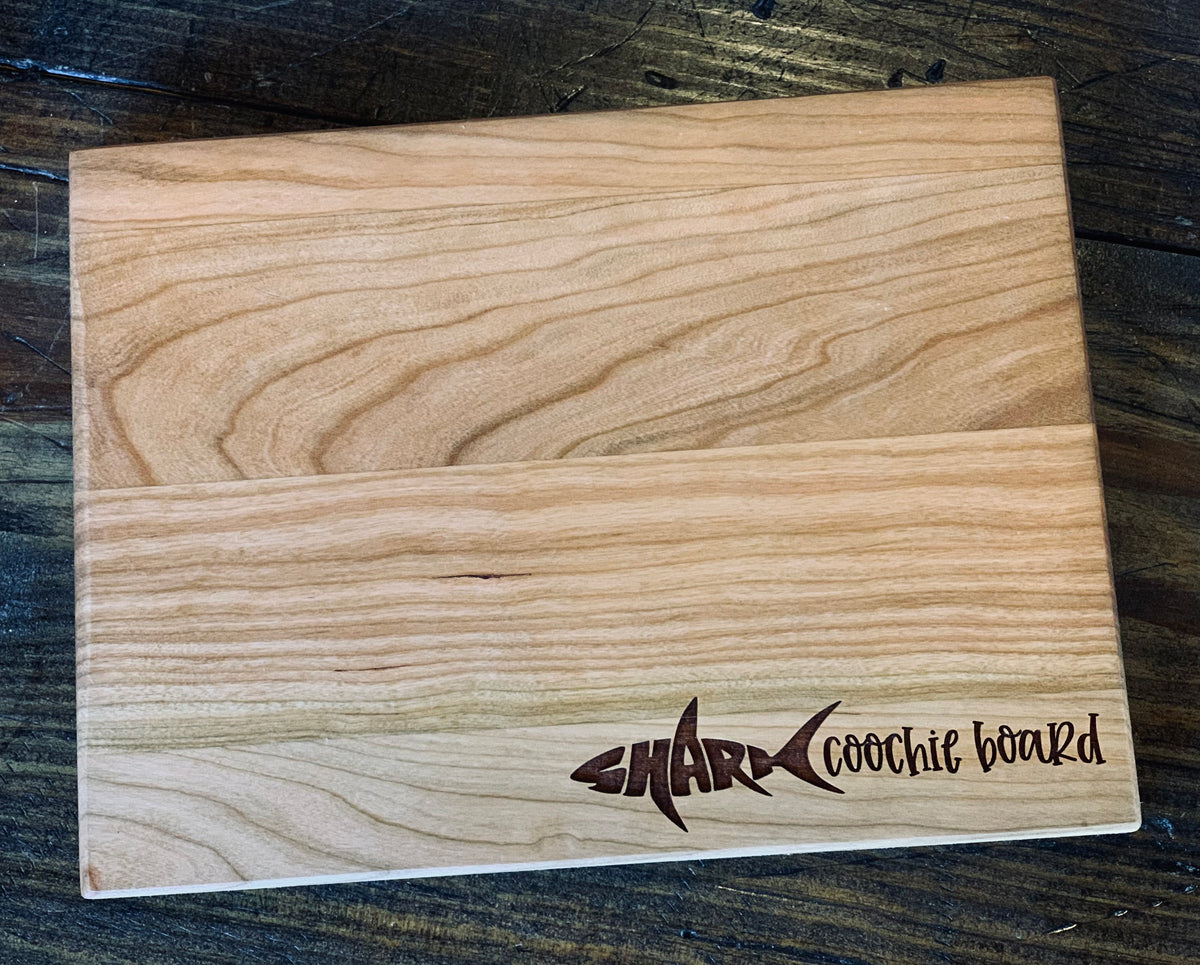 9&quot; x 12&quot; x 3/4&quot; Cherry Wood Cutting Board - Shark Coochie Board - ImpressMeGifts