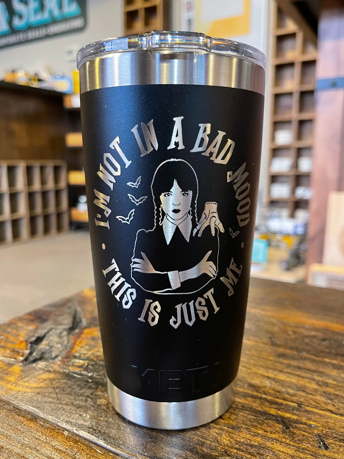 Laser Engraved Authentic YETI Rambler - I&#39;m Not In a Bad Mood