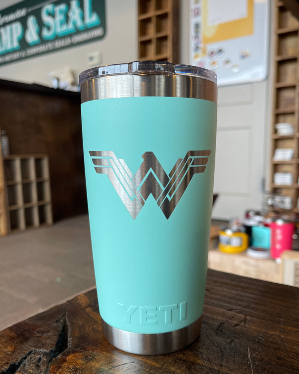 Laser Engraved Authentic Yeti Rambler WONDER WOMAN