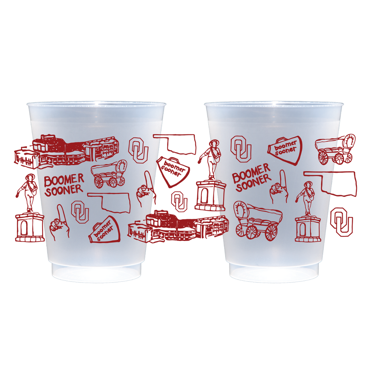 OU Shatterproof Cups - Set of 8