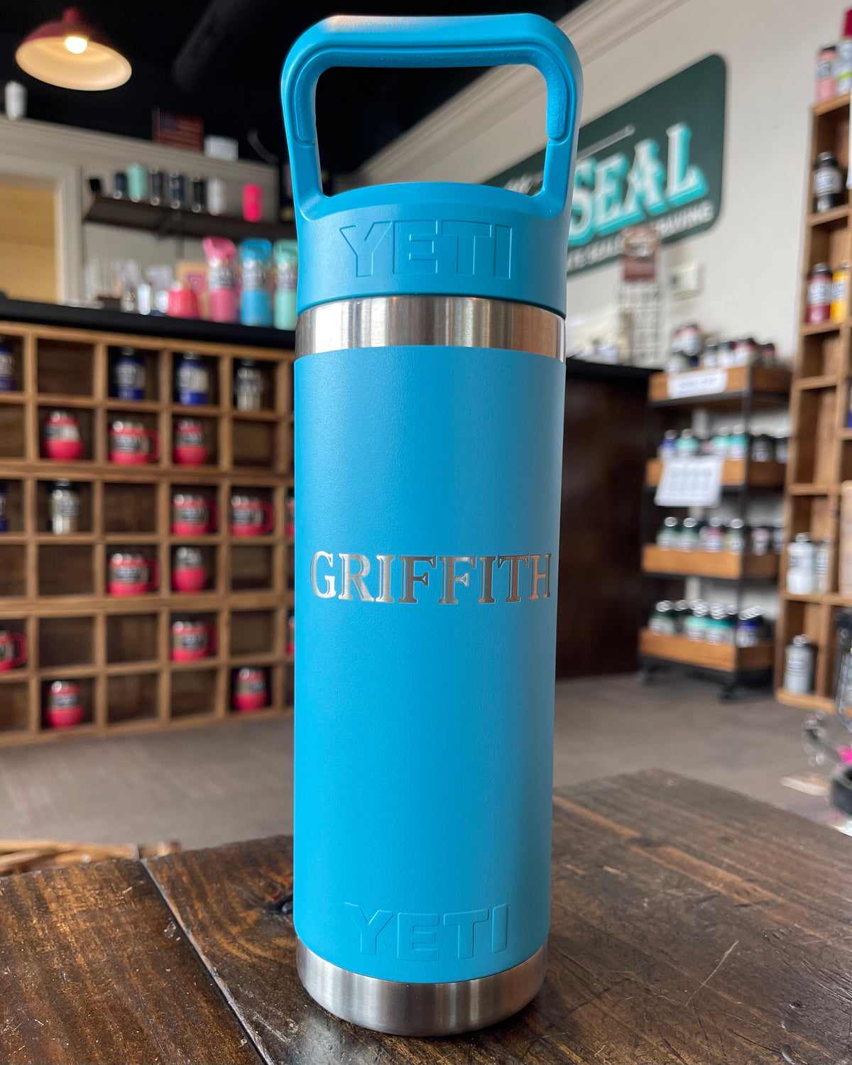 PERSONALIZED Authentic 26 oz Yeti Rambler with Straw Lid- LASER