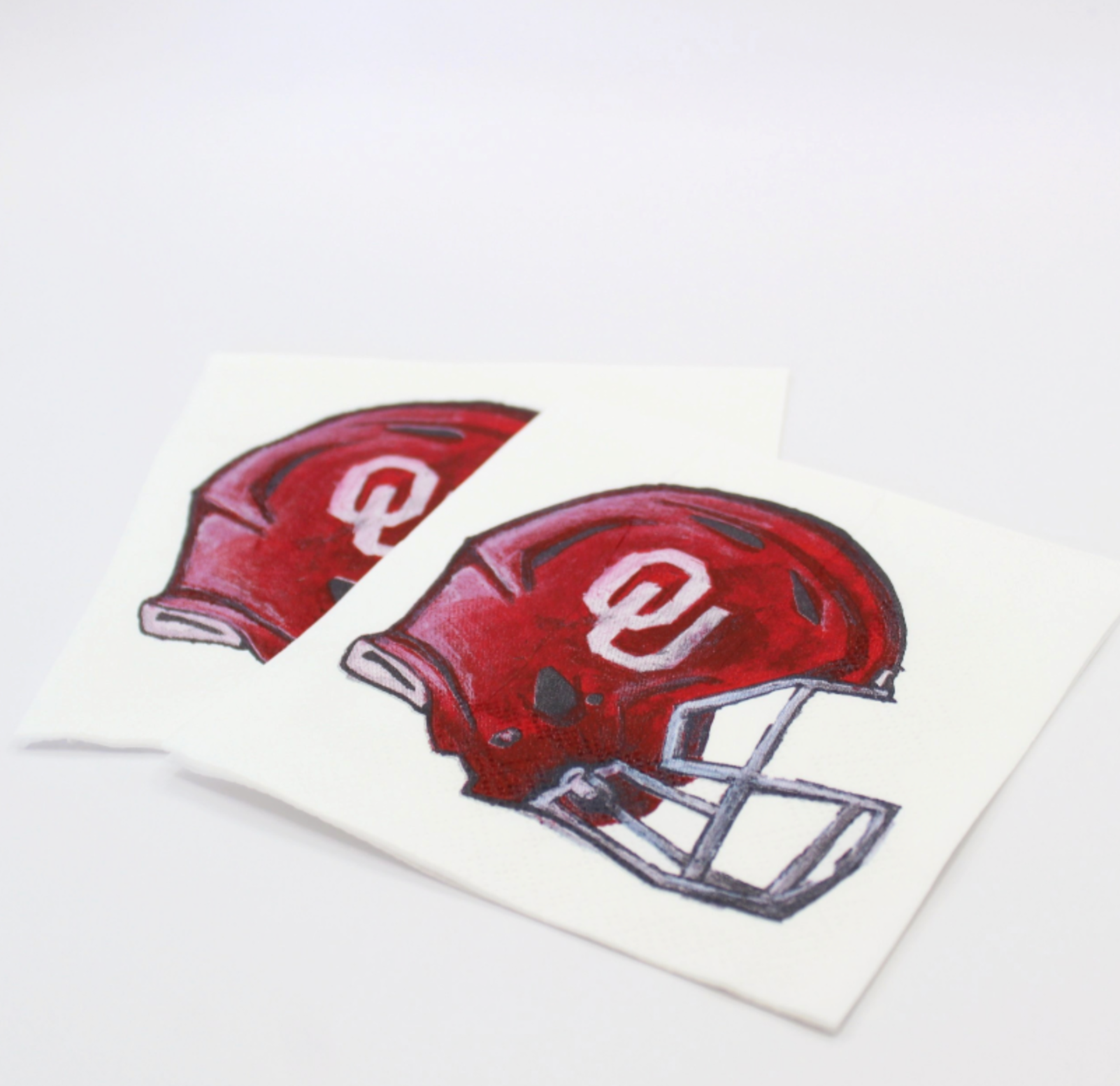 5x5 football helmet Oklahoma, University of Football Helmet Napkin Set