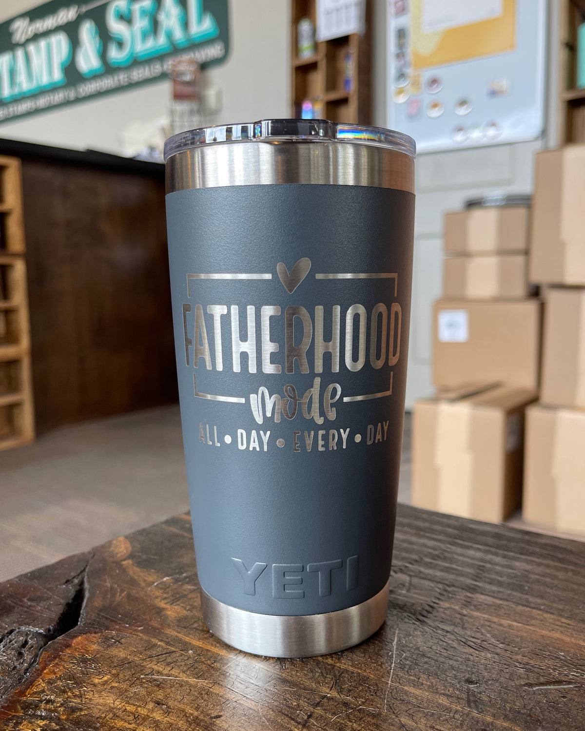 Laser Engraved Authentic YETI Rambler - FATHERHOOD MODE