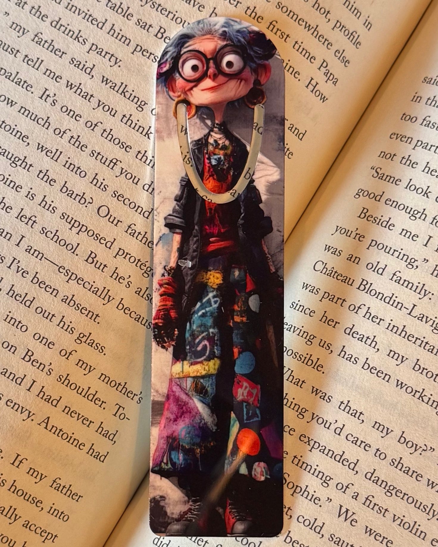 BOOKMARK my Page One More Page Magnetic Leather Bookmark – Charm and Char main image 2
