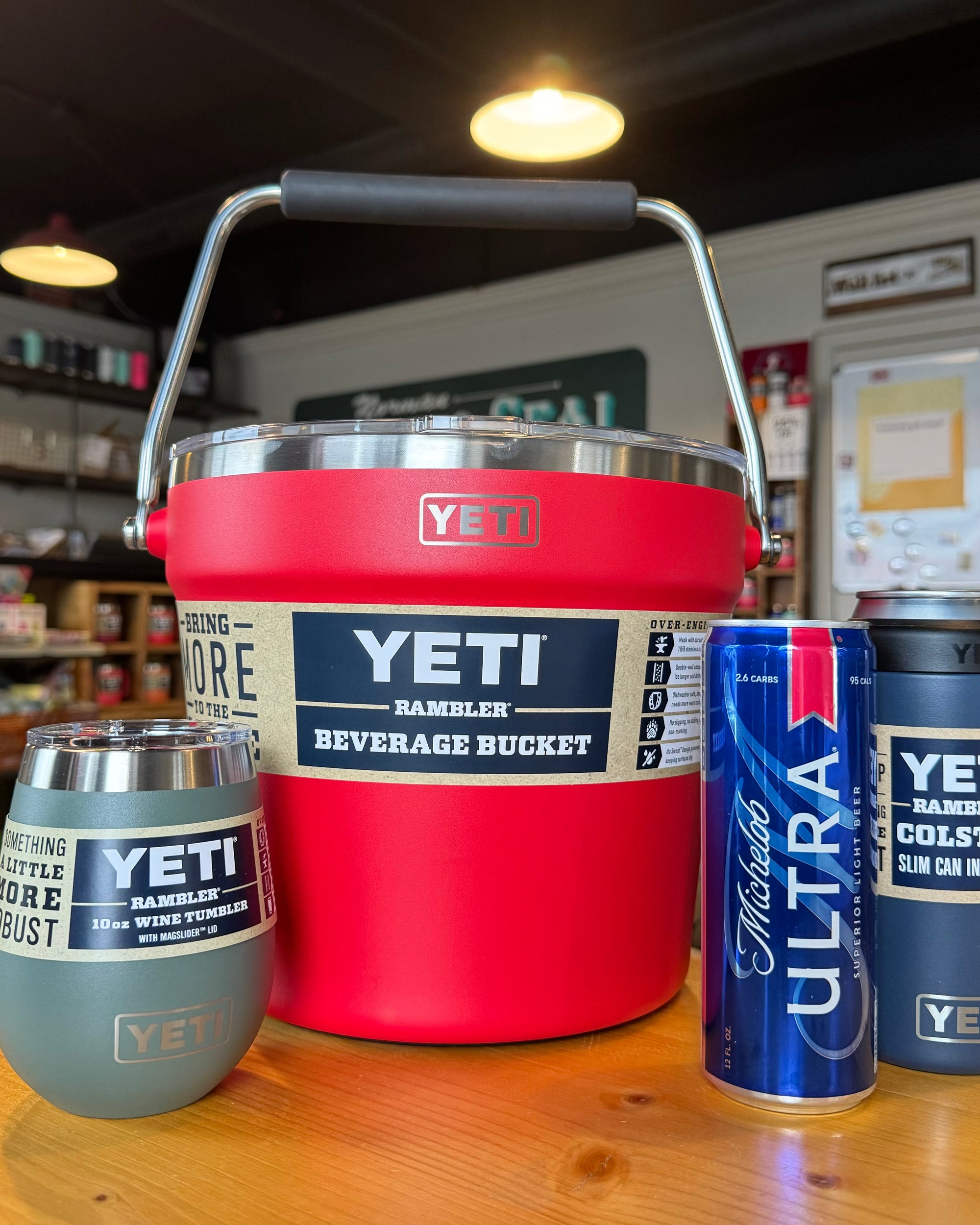 YETI Beverage Bucket - Rescue Red - ImpressMeGifts