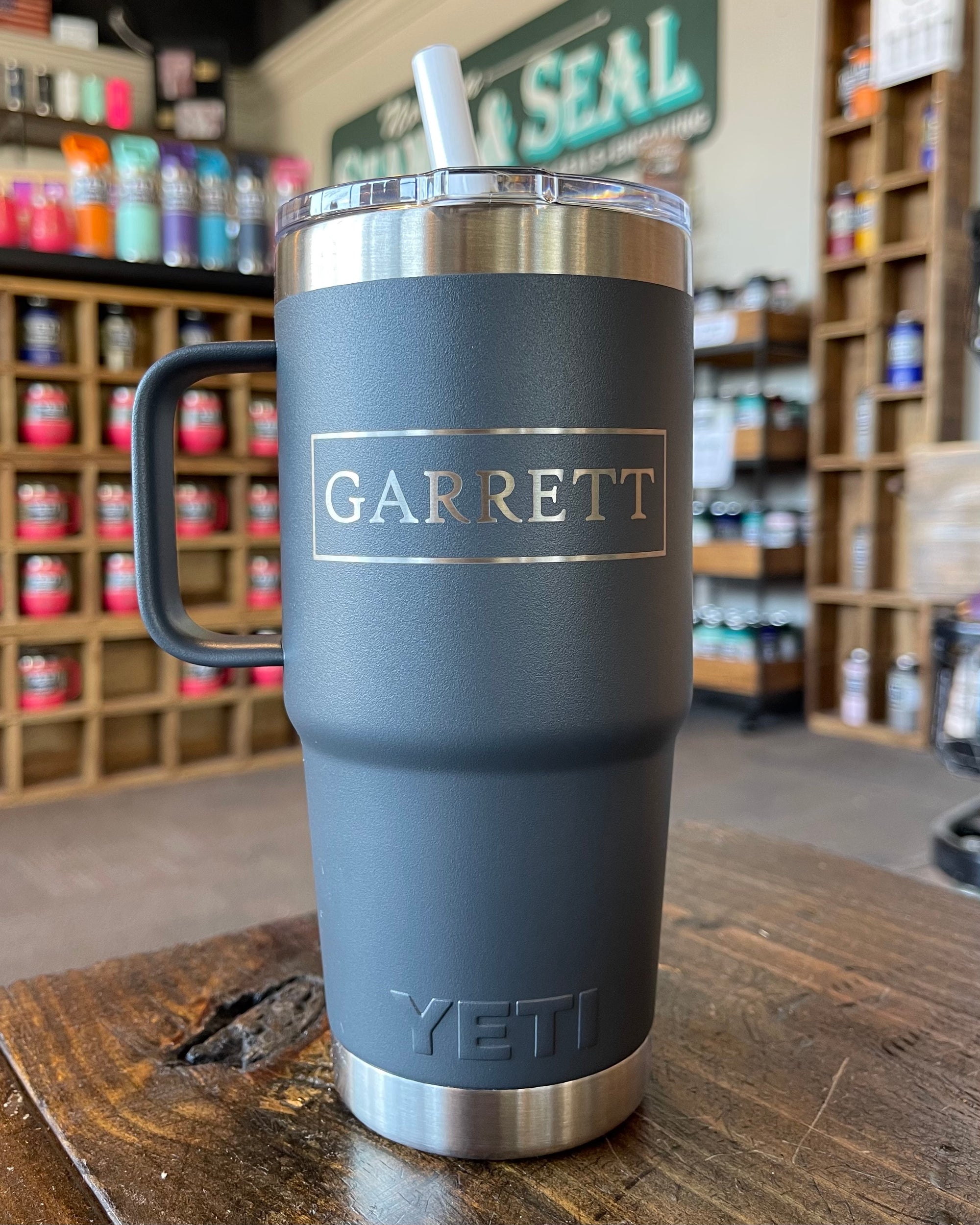 PERSONALIZED Authentic 25oz/35oz YETI Straw Mug - Box Design