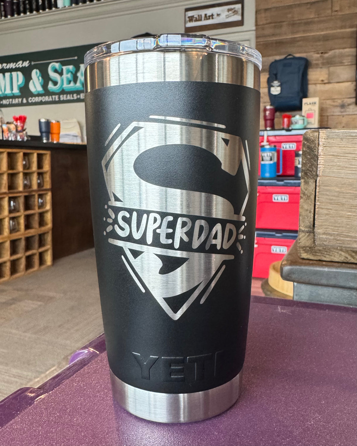 Laser Engraved Authentic YETI Rambler - SUPERDAD