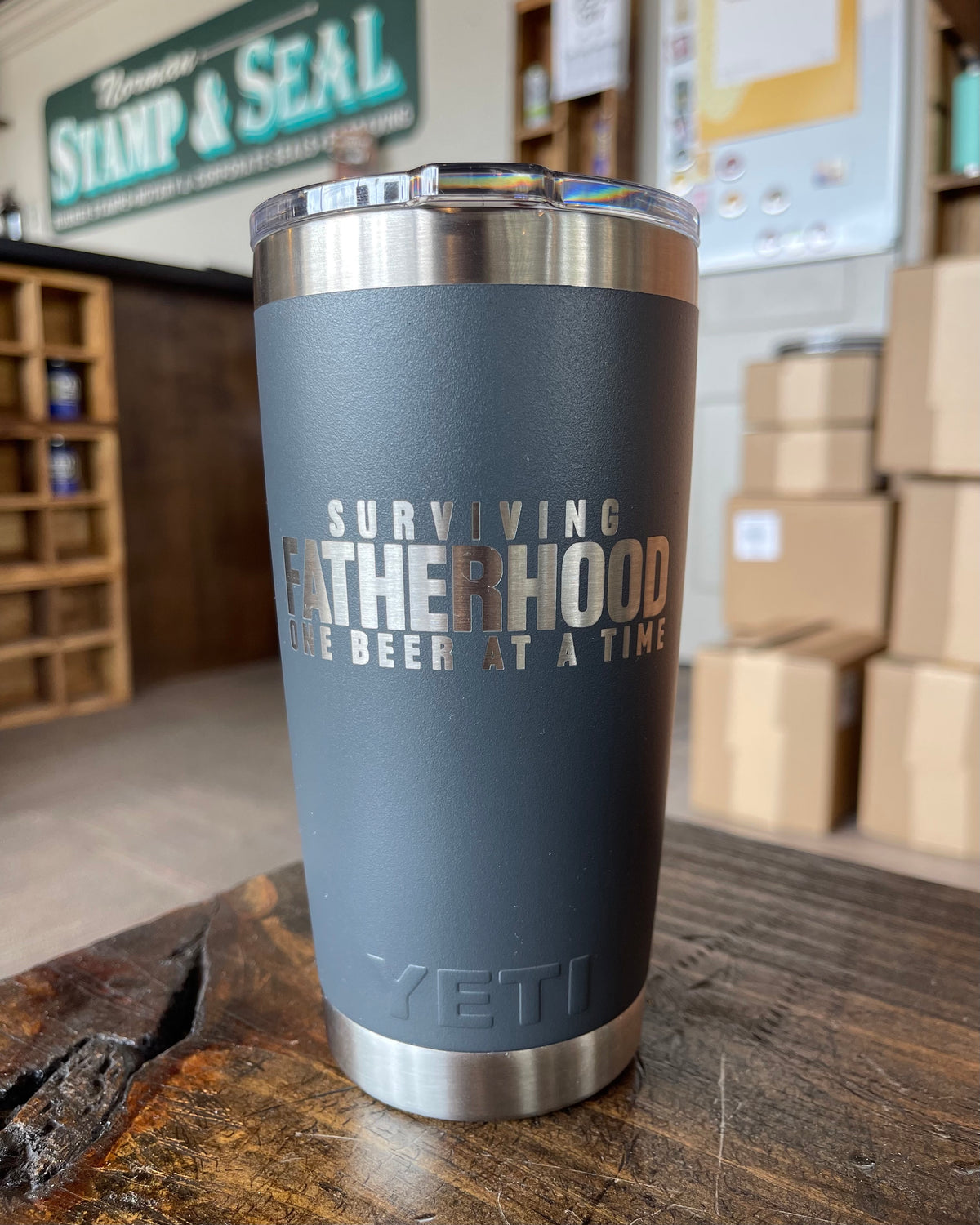 Laser Engraved Authentic YETI Rambler - SURVIVING FATHERHOOD