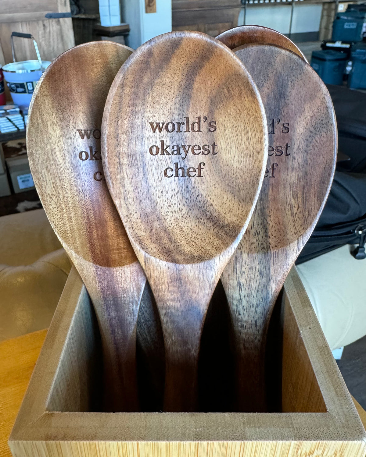 Teak Wood Mixing Spoon - World&#39;s Okayest Chef