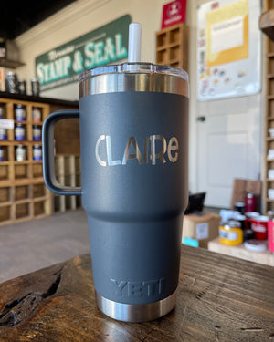 PERSONALIZED Authentic 25oz/35oz YETI Straw Mug - Box Design