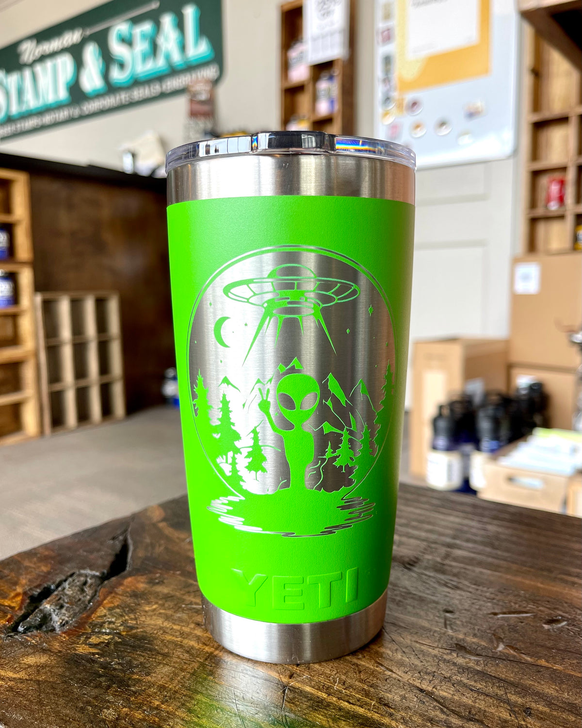 Laser Engraved Authentic Yeti Rambler - ALIEN AREA 51