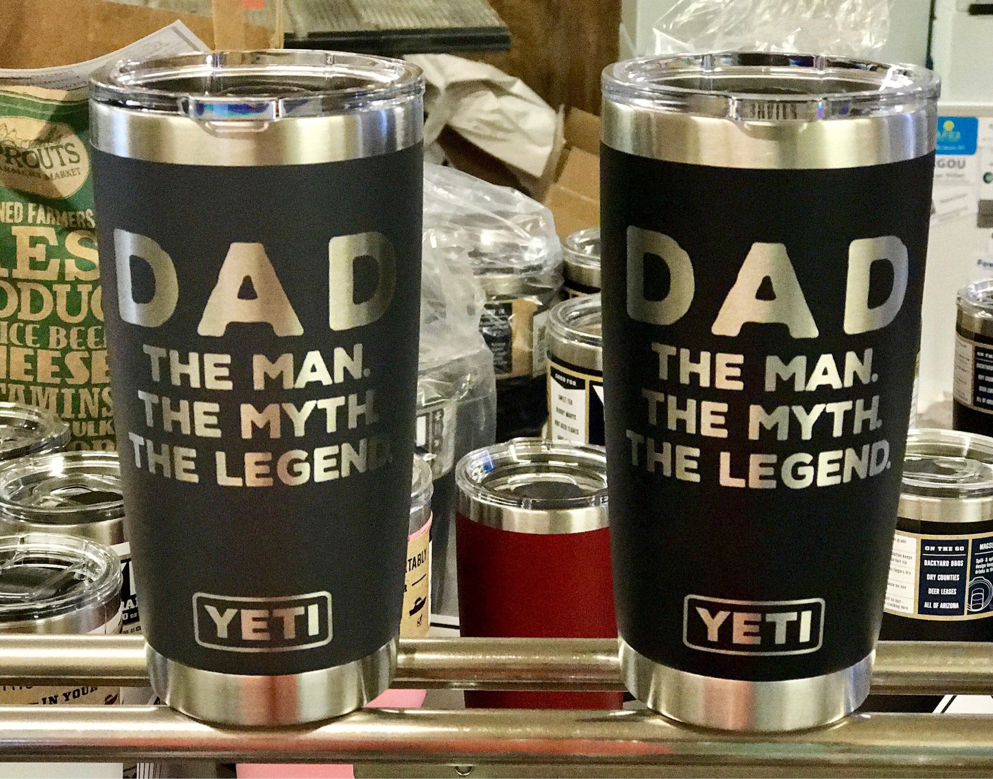 Laser Engraved Authentic YETI Rambler - MAN MYTH LEGEND