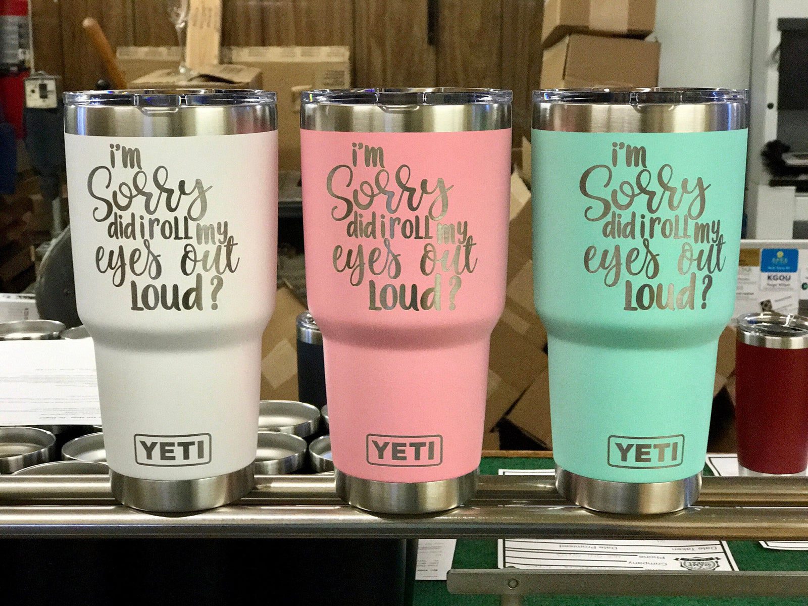 Laser Engraved Authentic YETI Rambler - EYE ROLL - ImpressMeGifts