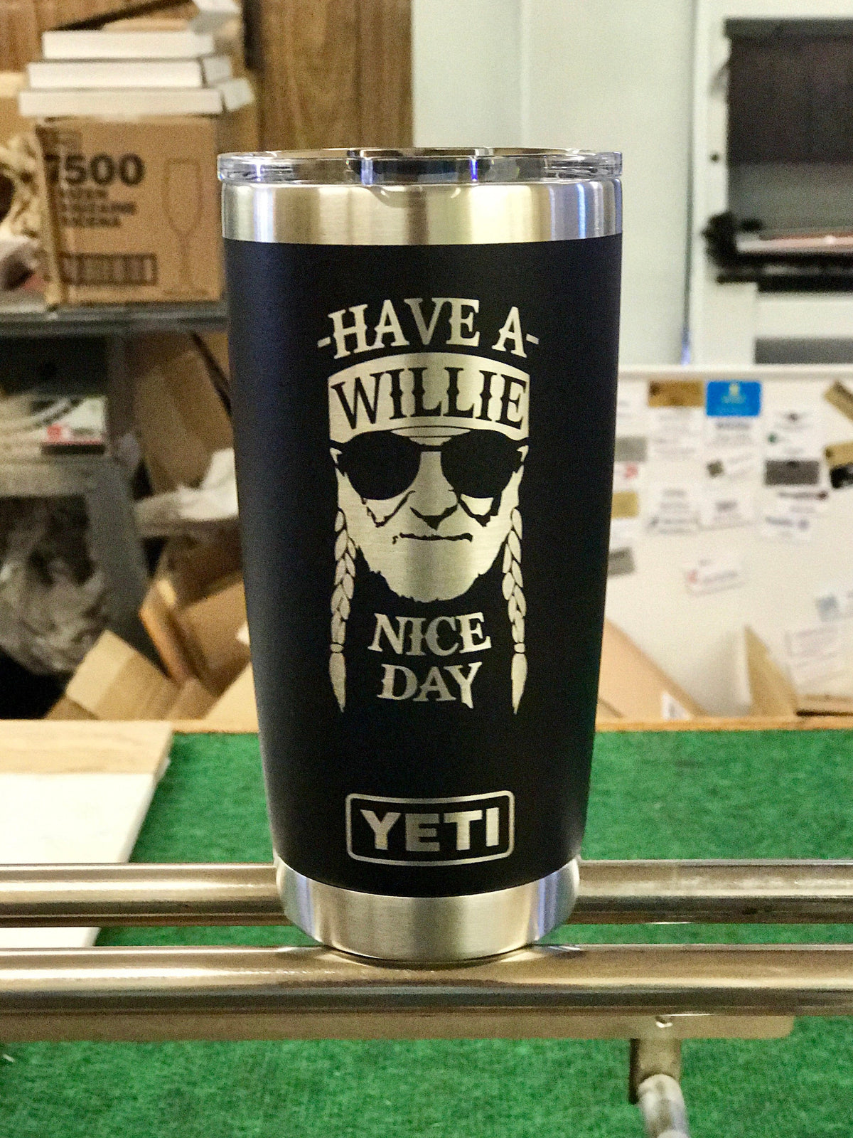 Laser Engraved Authentic YETI Rambler - WILLIE NICE DAY