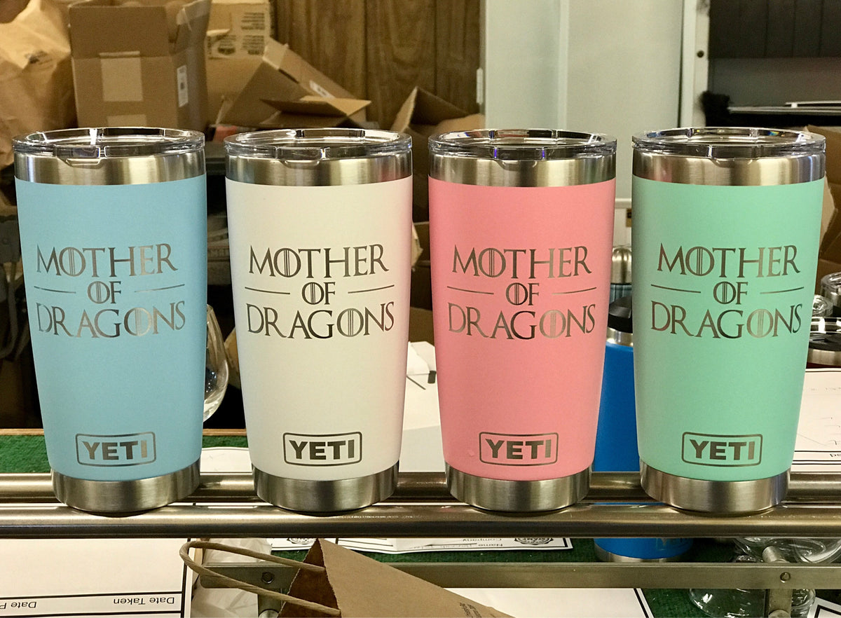 Laser Engraved Authentic YETI Rambler - MOTHER OF DRAGONS