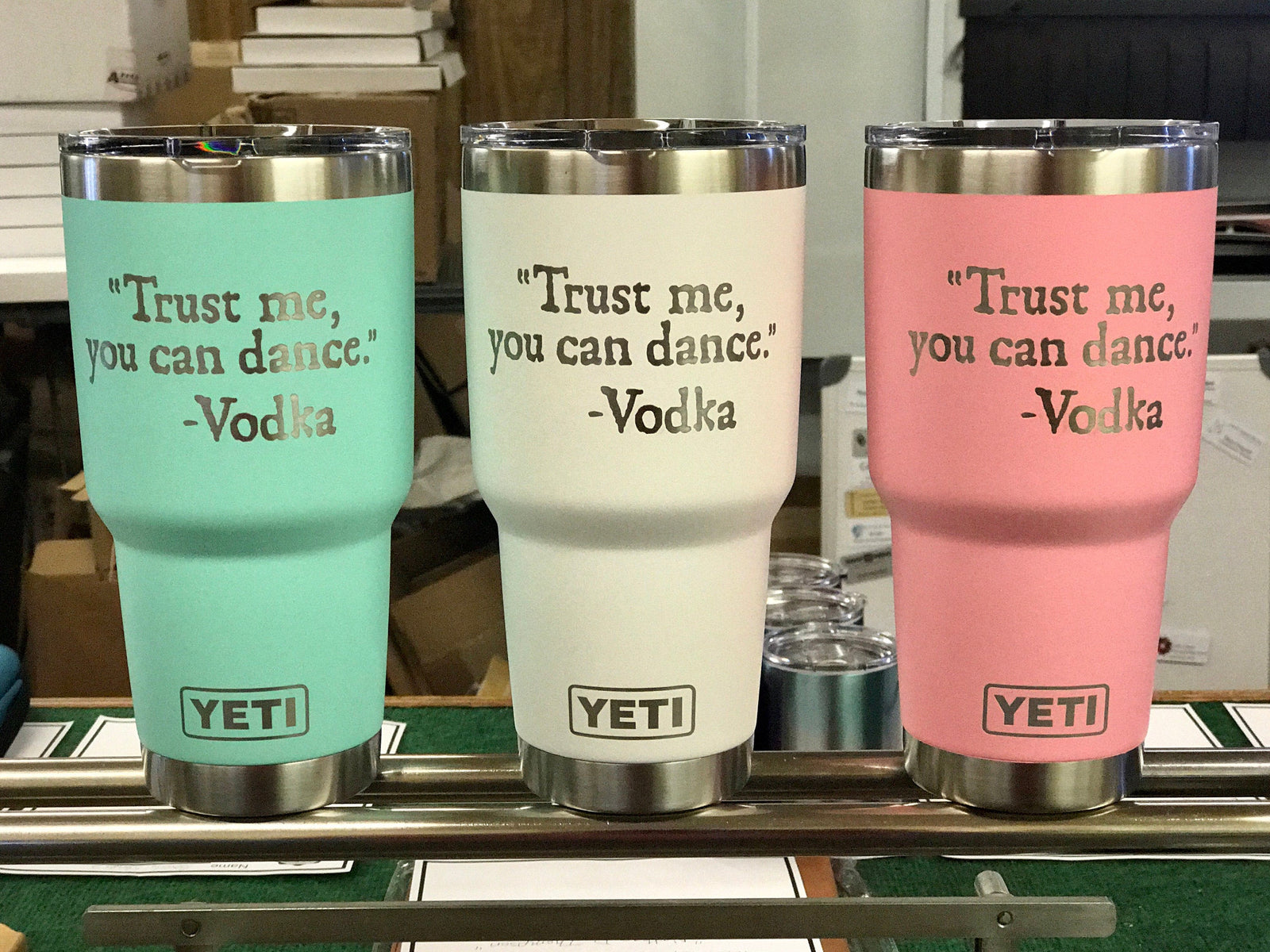 Laser Engraved Authentic YETI Rambler - TRUST ME. VODKA. - ImpressMeGifts