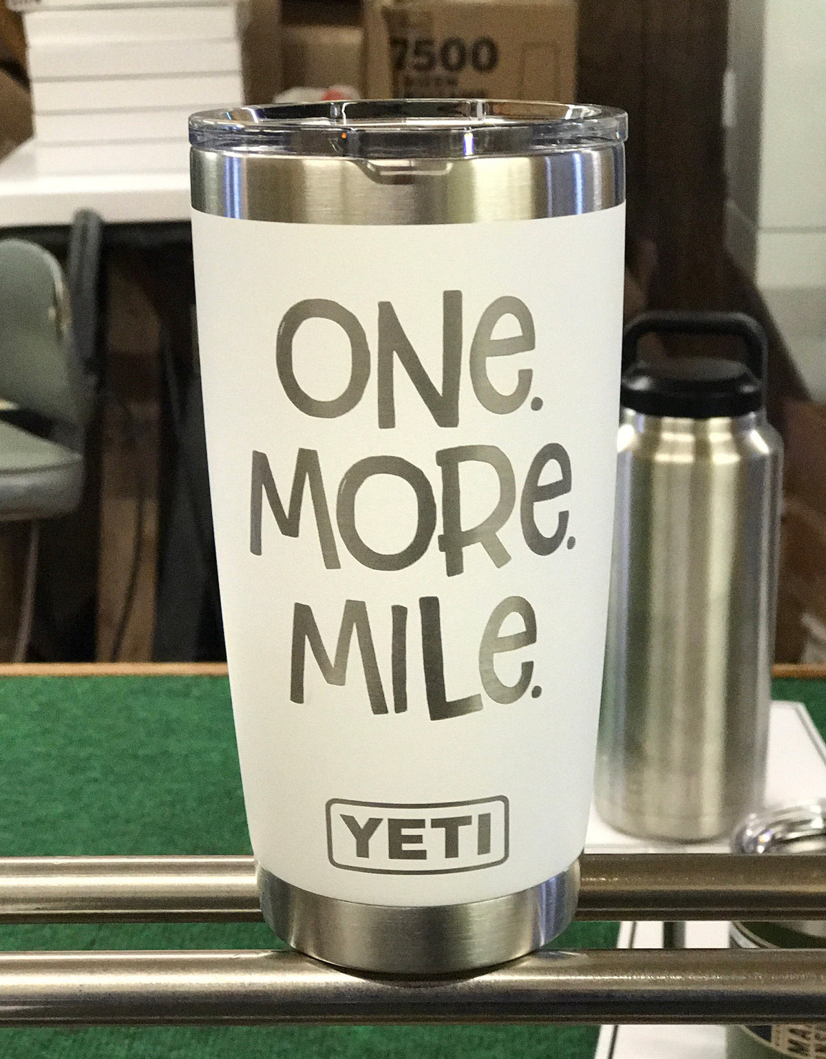 Laser Engraved Authentic YETI Rambler - ONE. MORE. MILE.