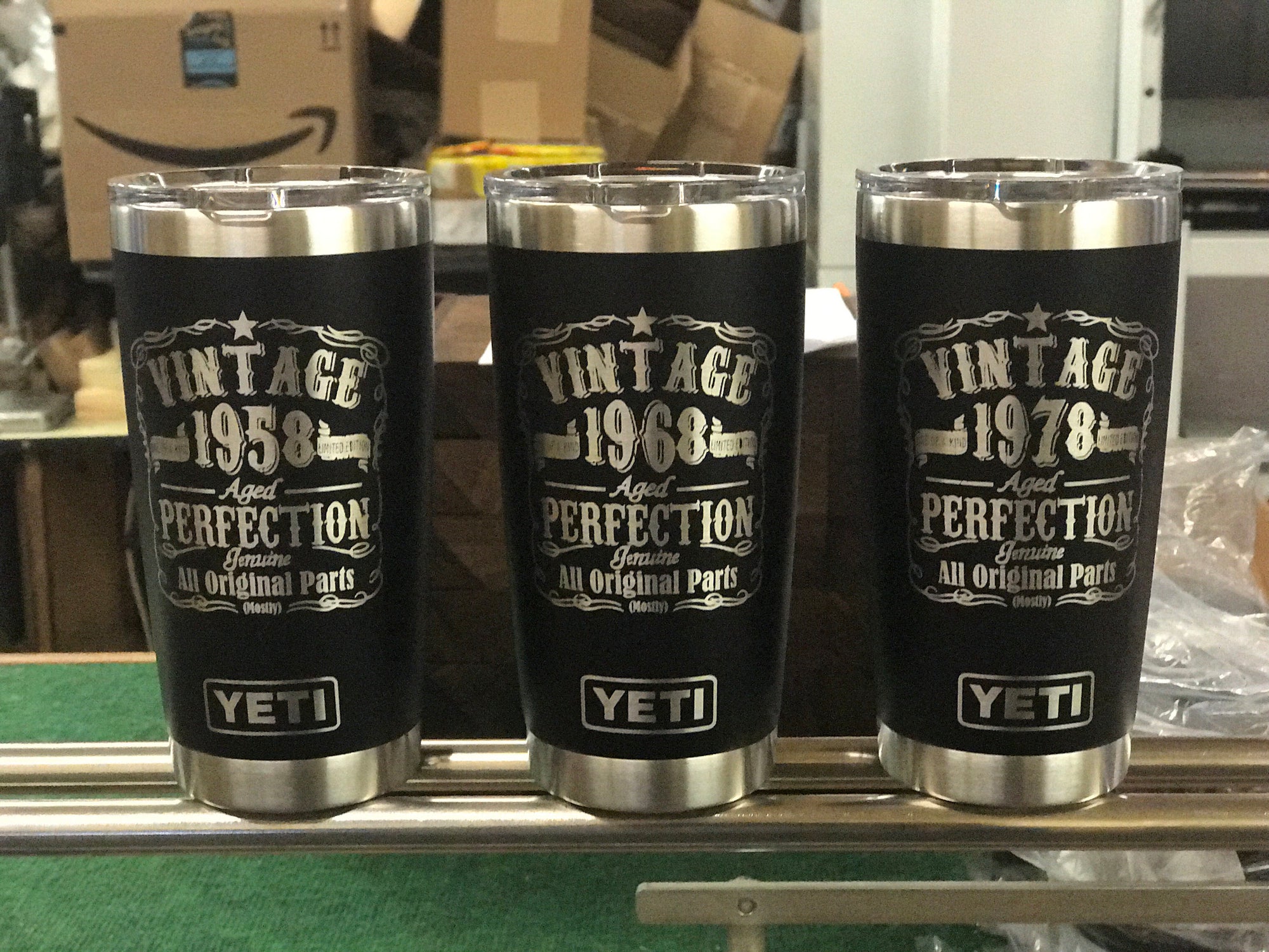 Laser Engraved Authentic YETI Rambler - DRINKS WELL with OTHERS