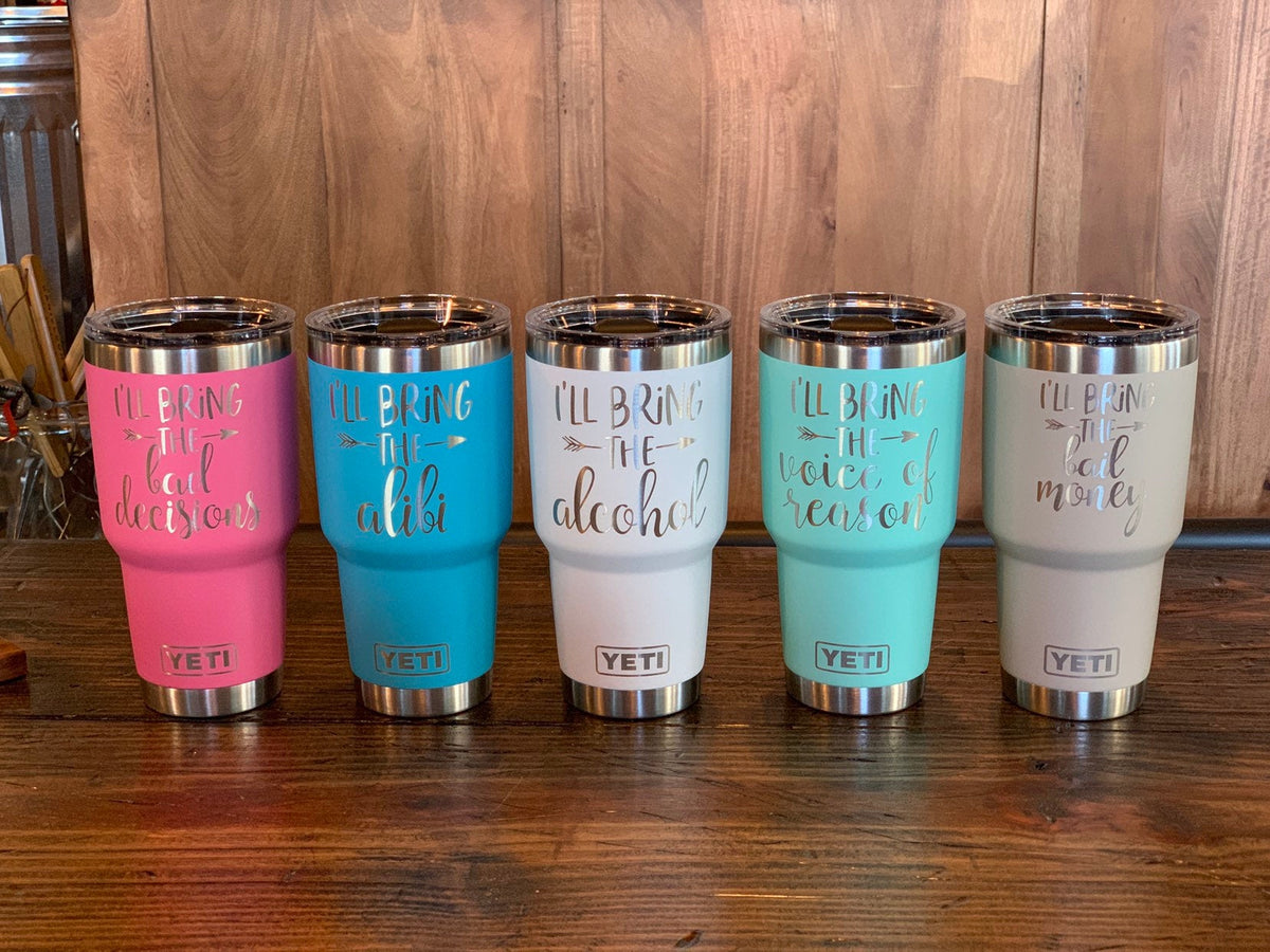 Laser Engraved Authentic YETI Rambler - LET'S GET LIT - ImpressMeGifts