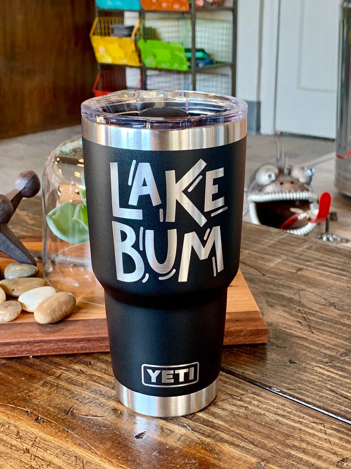 Laser Engraved Authentic YETI Rambler - DAY DRINKIN on the LAKE