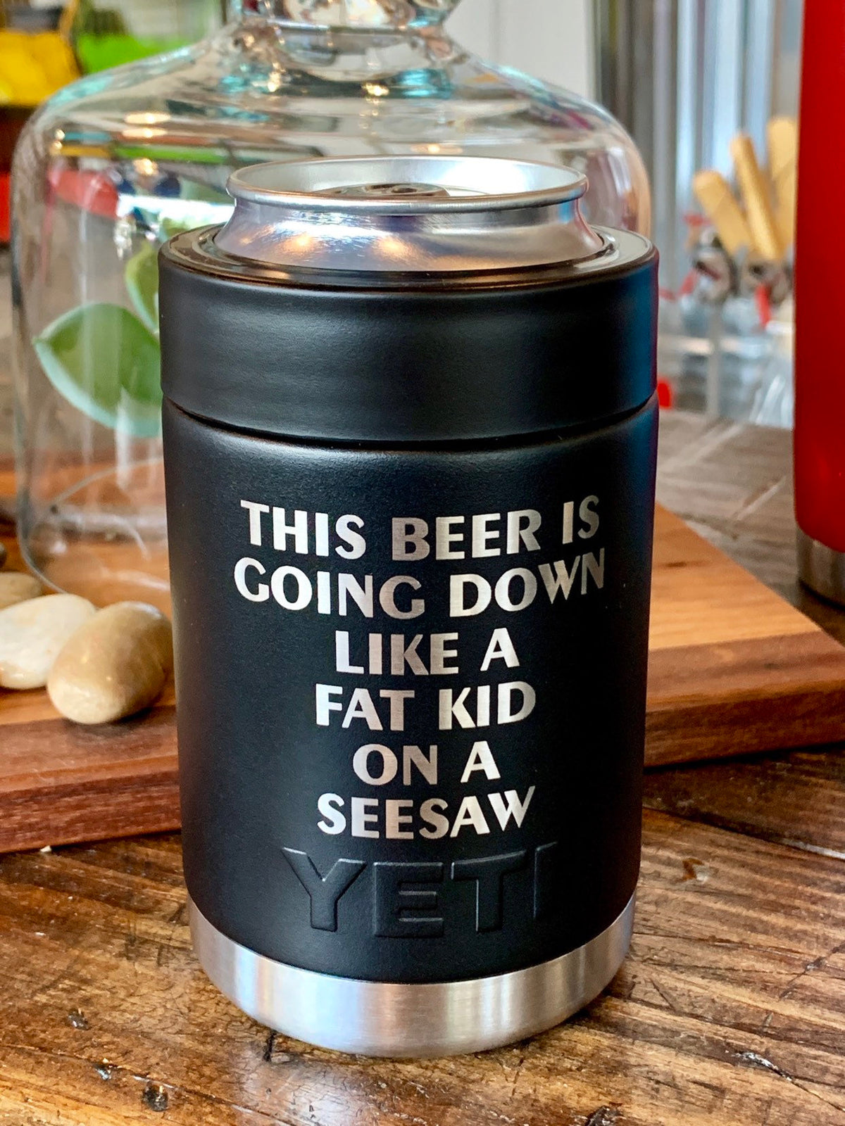 Laser Engraved Yeti Rambler Colster - BEER GOING DOWN