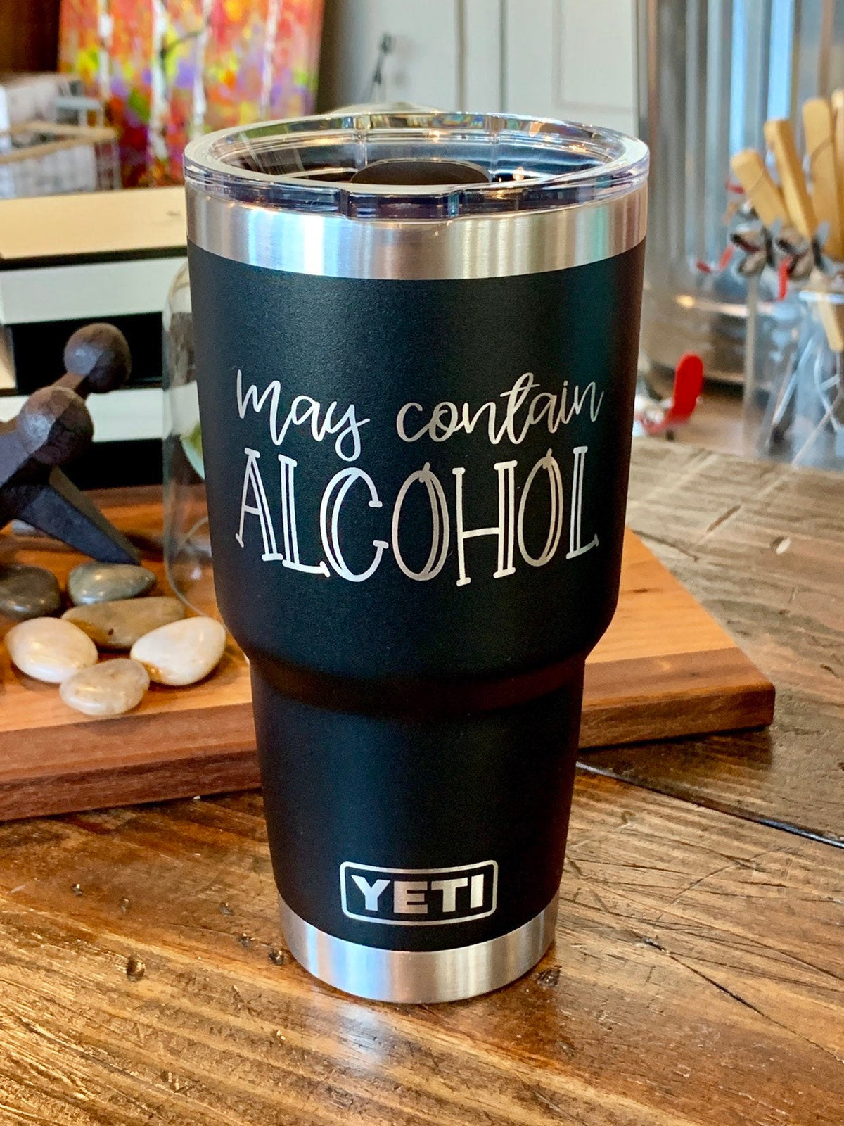 Laser Engraved Authentic YETI Rambler - BEACH PLEASE - ImpressMeGifts