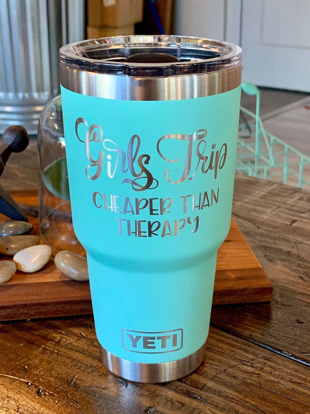 Laser Engraved Authentic YETI Rambler - GIRLS TRIP