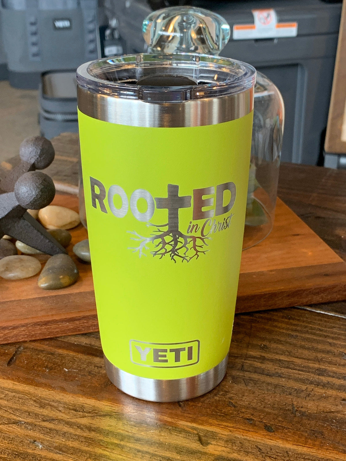 Laser Engraved Authentic YETI Rambler - ROOTED IN CHRIST