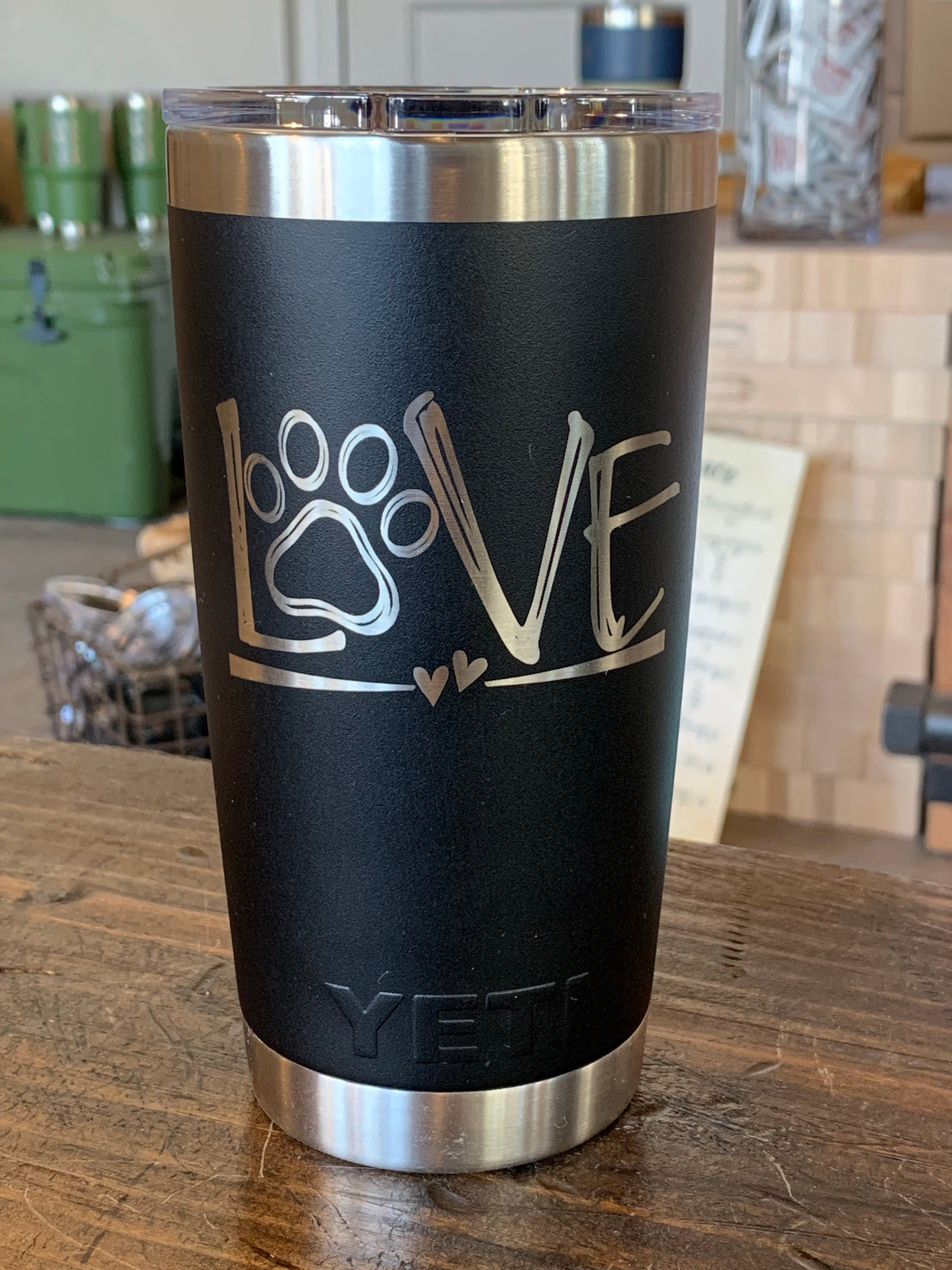 Laser Engraved Authentic YETI Rambler - LOVE - ImpressMeGifts