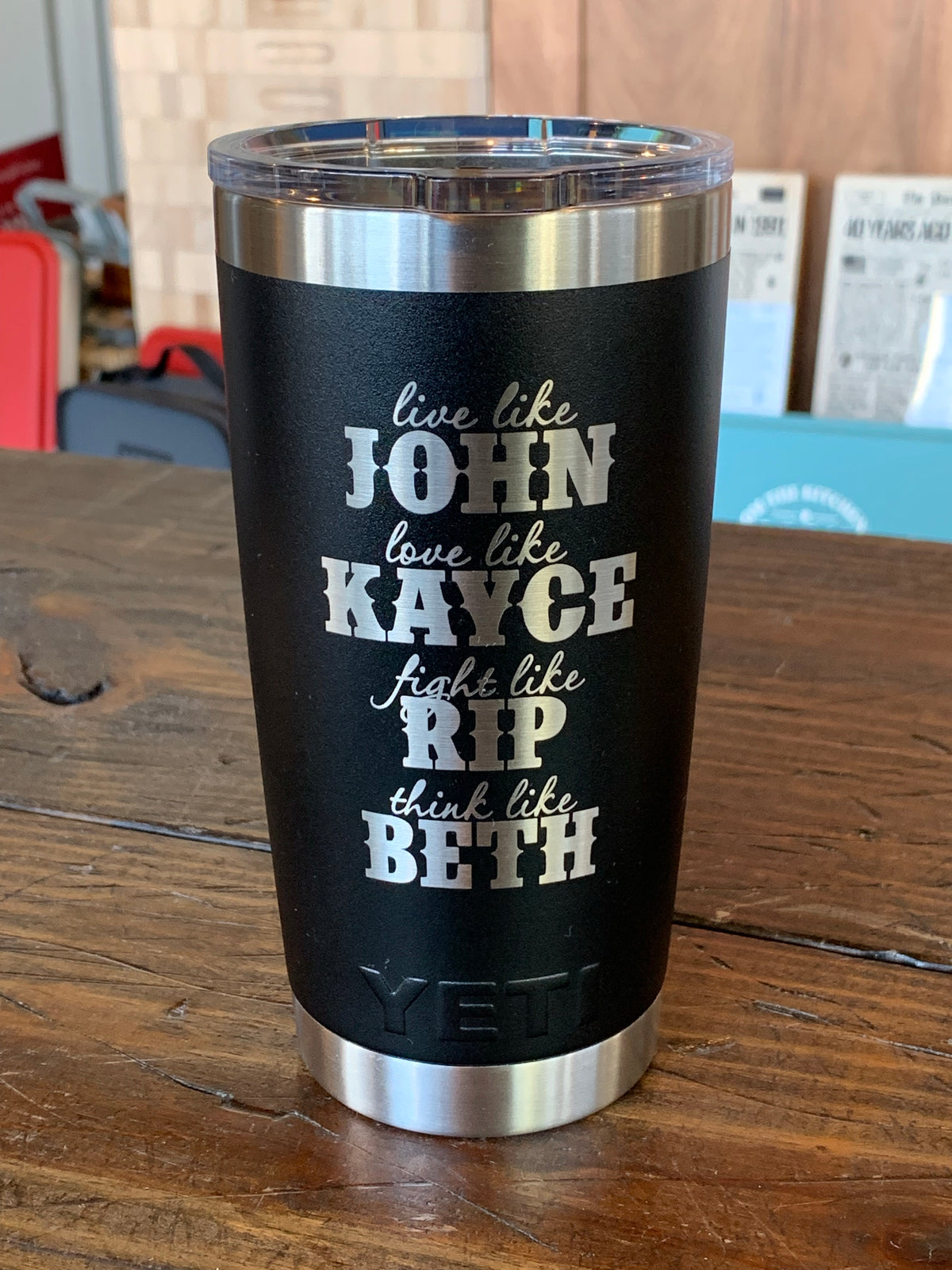 Laser Engraved Authentic YETI Rambler - BEST BUCKIN' DAD