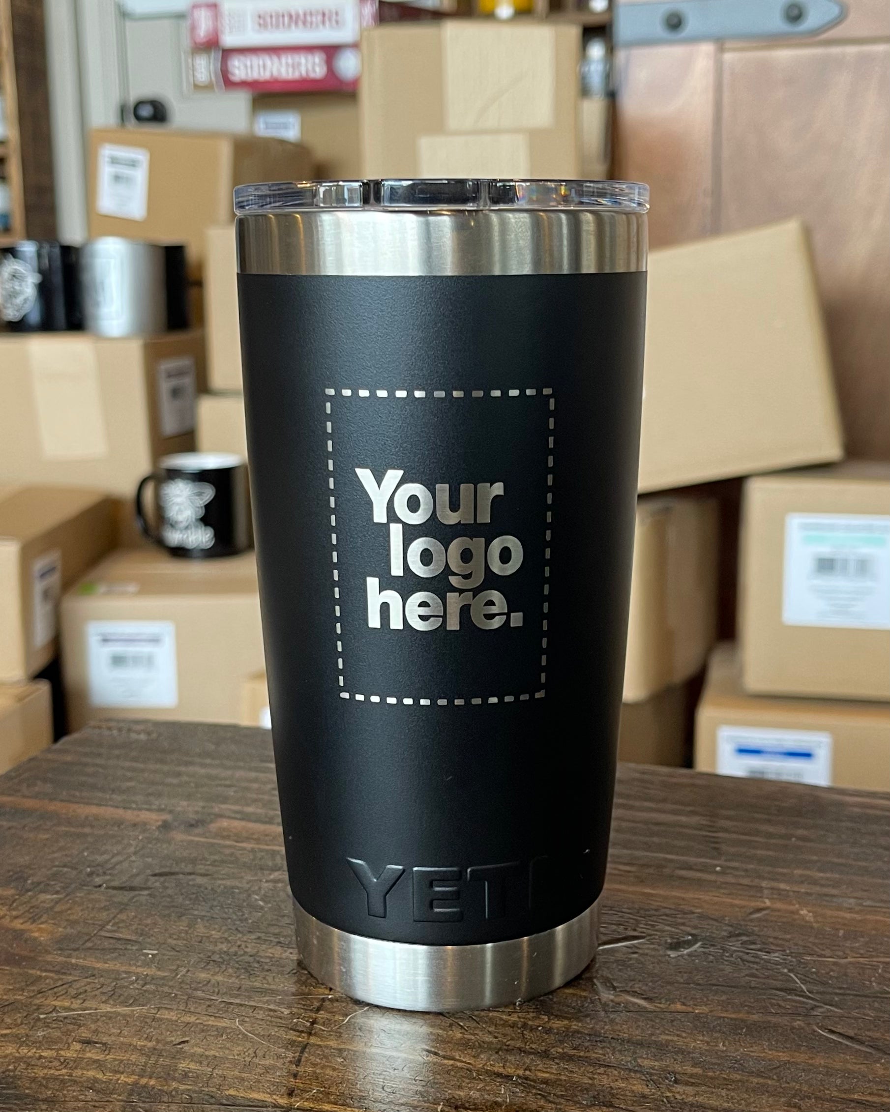 Laser Engraved Authentic YETI Rambler YOUR LOGO HERE