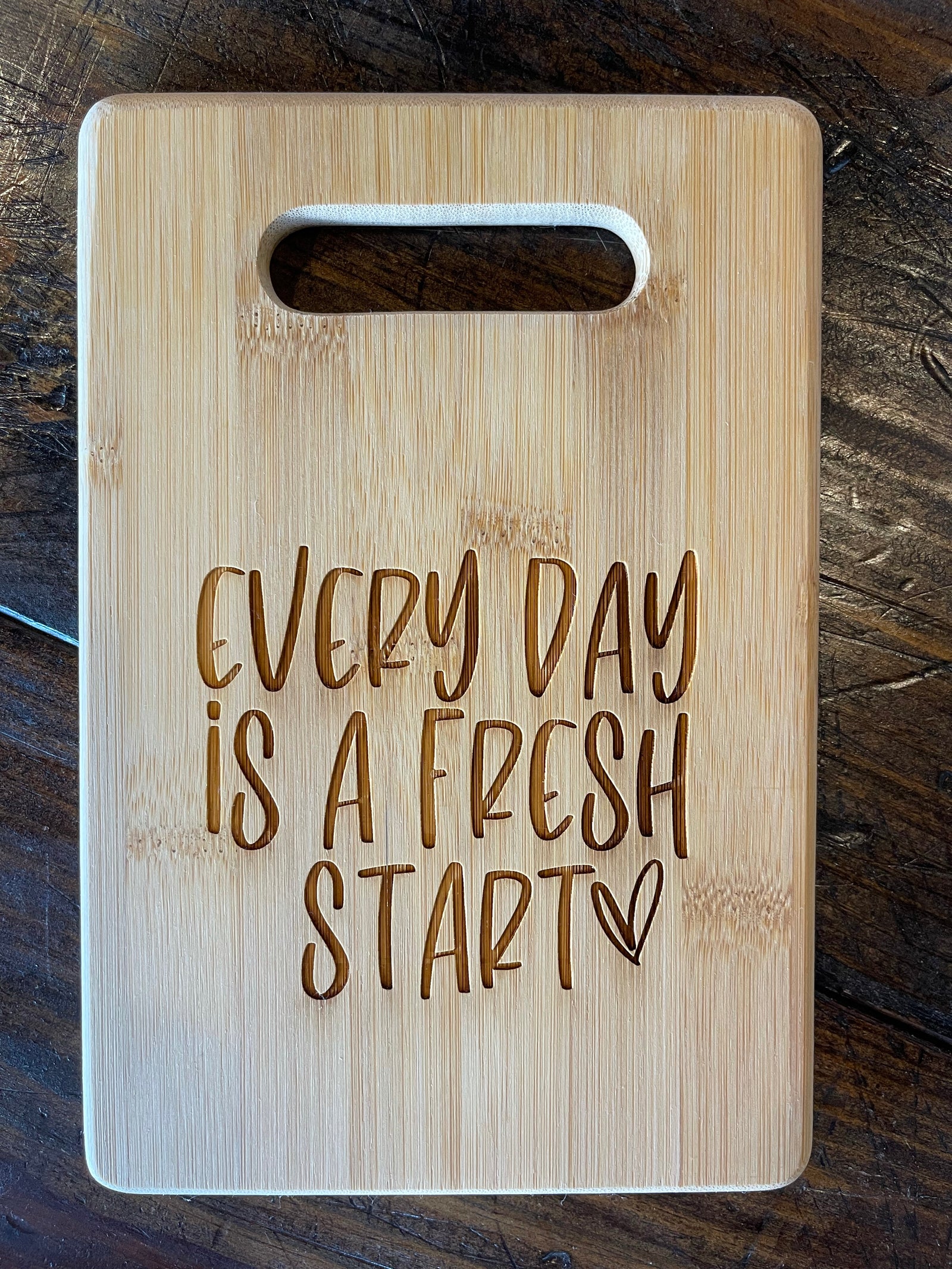 9" x 6" Bamboo Bar Cutting Board - Fresh Start - ImpressMeGifts
