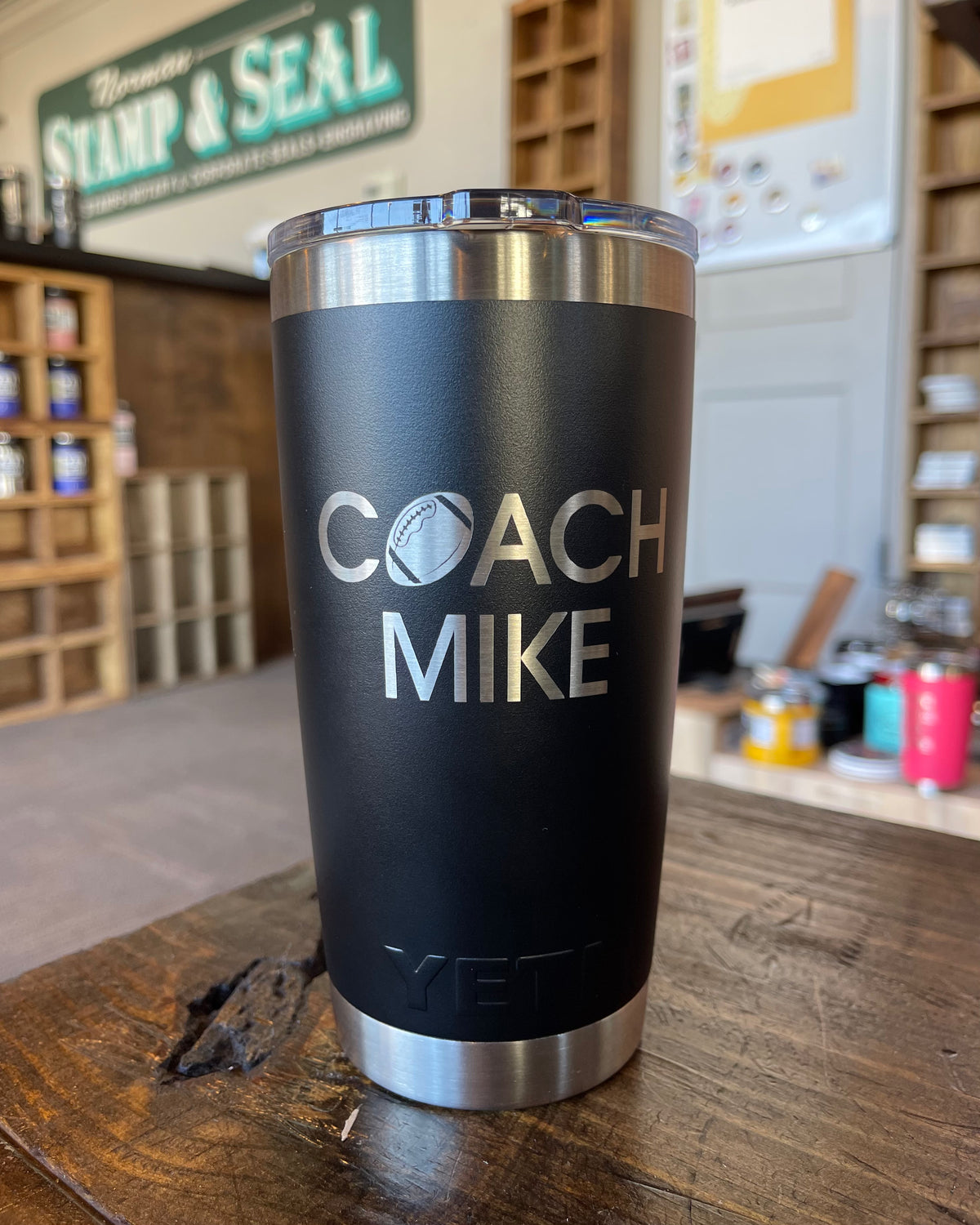 Laser Engraved Authentic YETI Rambler - FOOTBALL COACH