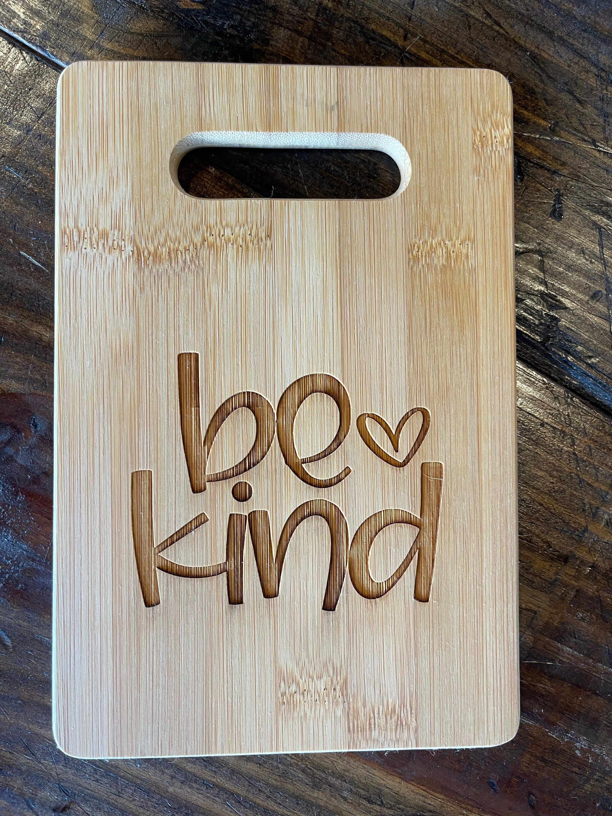 9" x 6" Bamboo Bar Cutting Board - Be Kind - ImpressMeGifts
