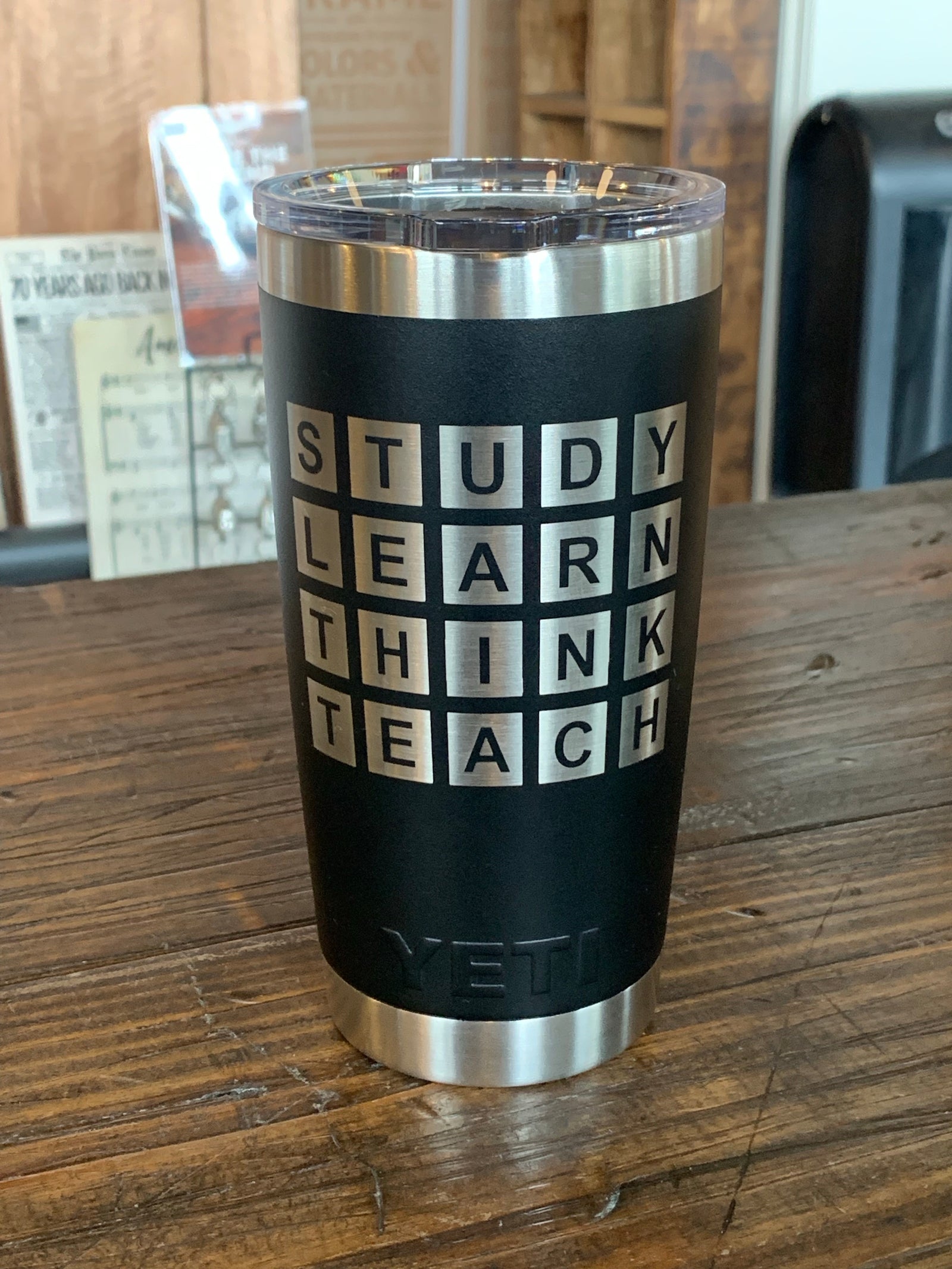 Laser Engraved Authentic YETI Rambler - WORDLE TEACH - ImpressMeGifts