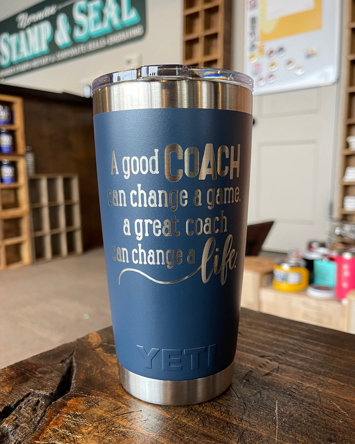Laser Engraved Authentic YETI Rambler - COACH