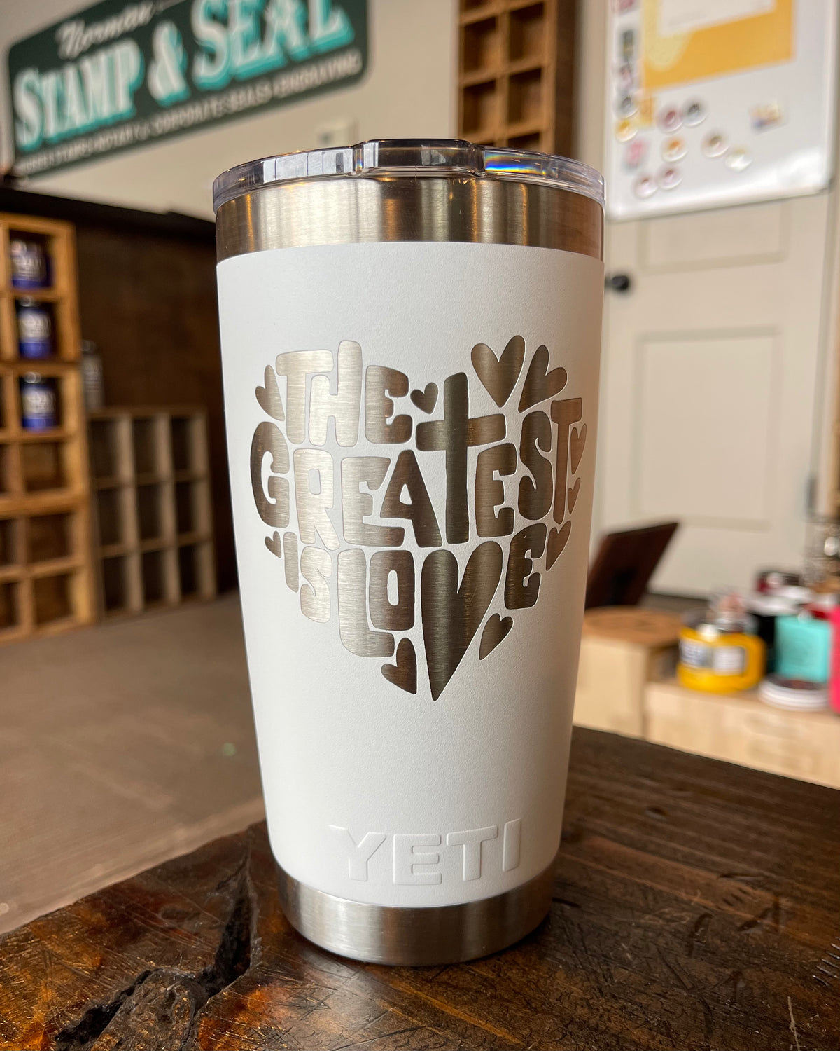 1 Corinthians 13:13 Scripture Engraved YETI Tumbler